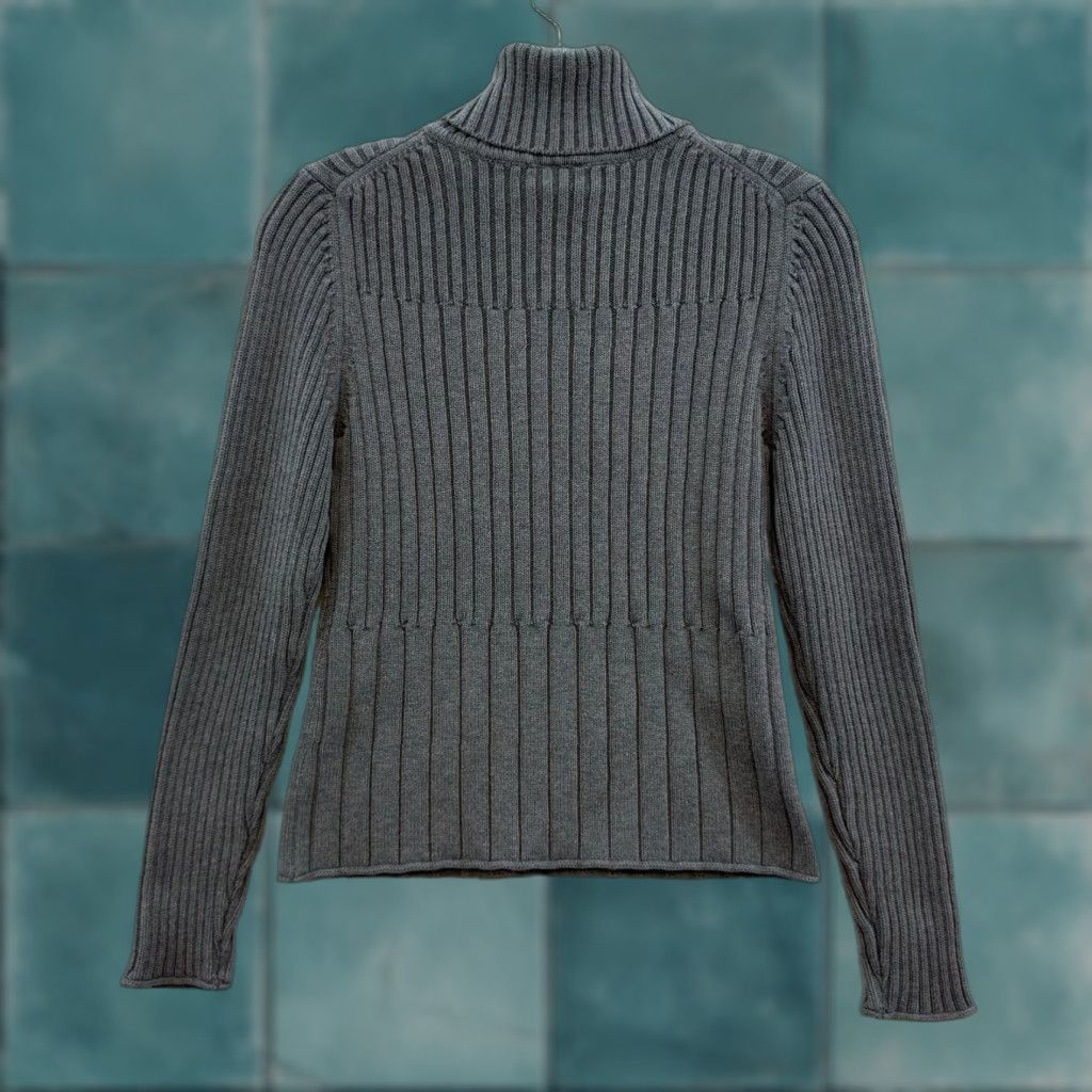 Vintage J Jill Turtleneck Sweater Small Grey Womens Rib Knit 100% Cotton Minimalist Shirt Womens S Gray Minimalist Rib Knit Cotton Turtleneck Sweater Jill) Size S / US 4 / IT 40 - 1 Thumbnail