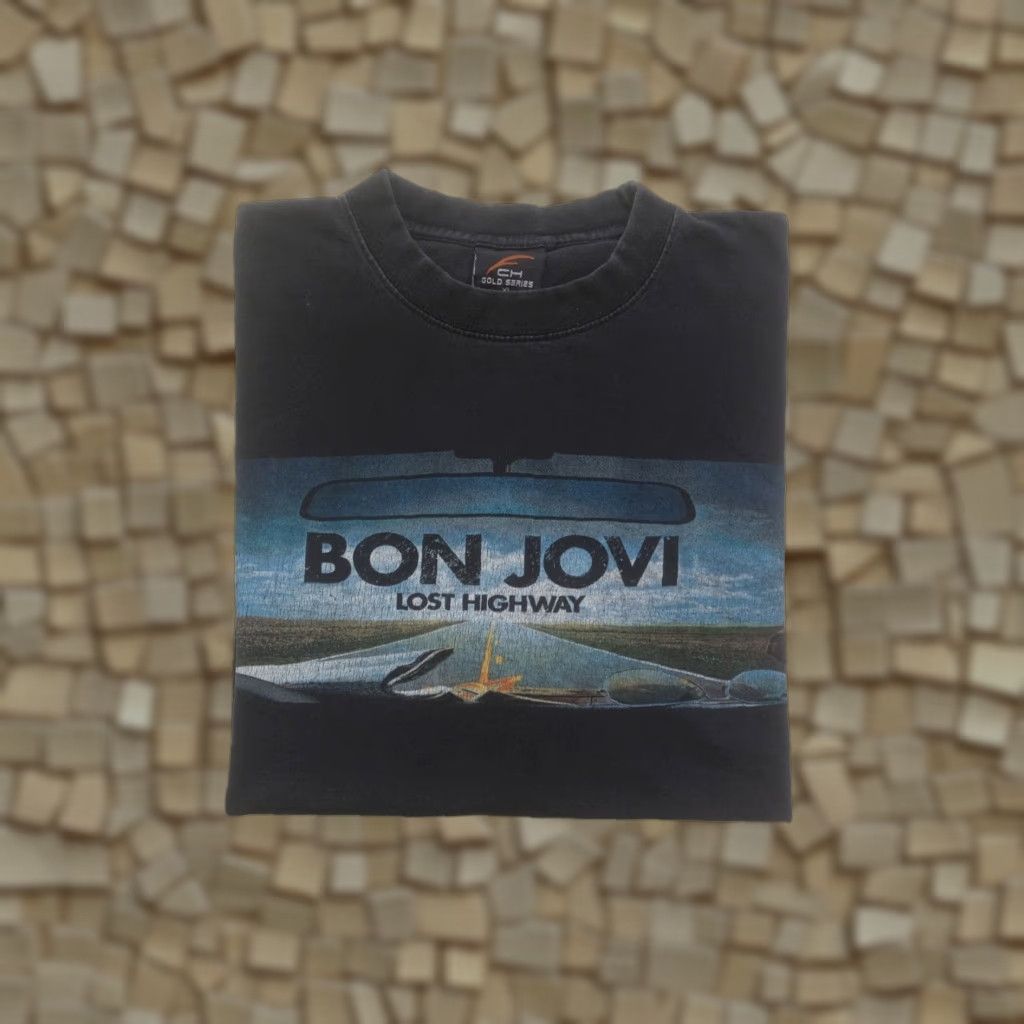 Etro VINTAGE BON JOVI ROCK VGT Y2K RETRO LOST HIGHWAY LIVE MUSIC BLACK GRAPHIC T SHIRT XL Size US XL / EU 56 / 4 - 1 Thumbnail