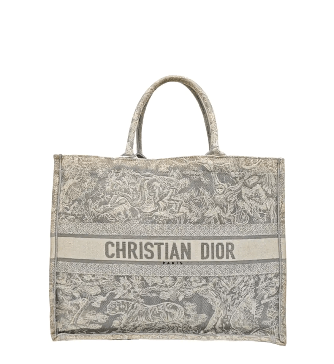 Dior DIOR Book Tote Large grey fabric jacquard handbag Size ONE SIZE - 1 Thumbnail