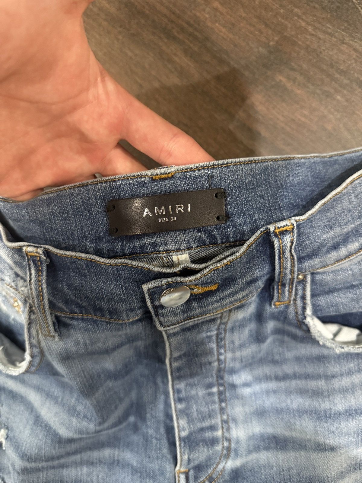 Amiri Amiri DISTRESSED DENIM HAWAIAN PATCHWORK ROSEBOWL MX1 SLIM Size US 34 / EU 50 - 4 Thumbnail