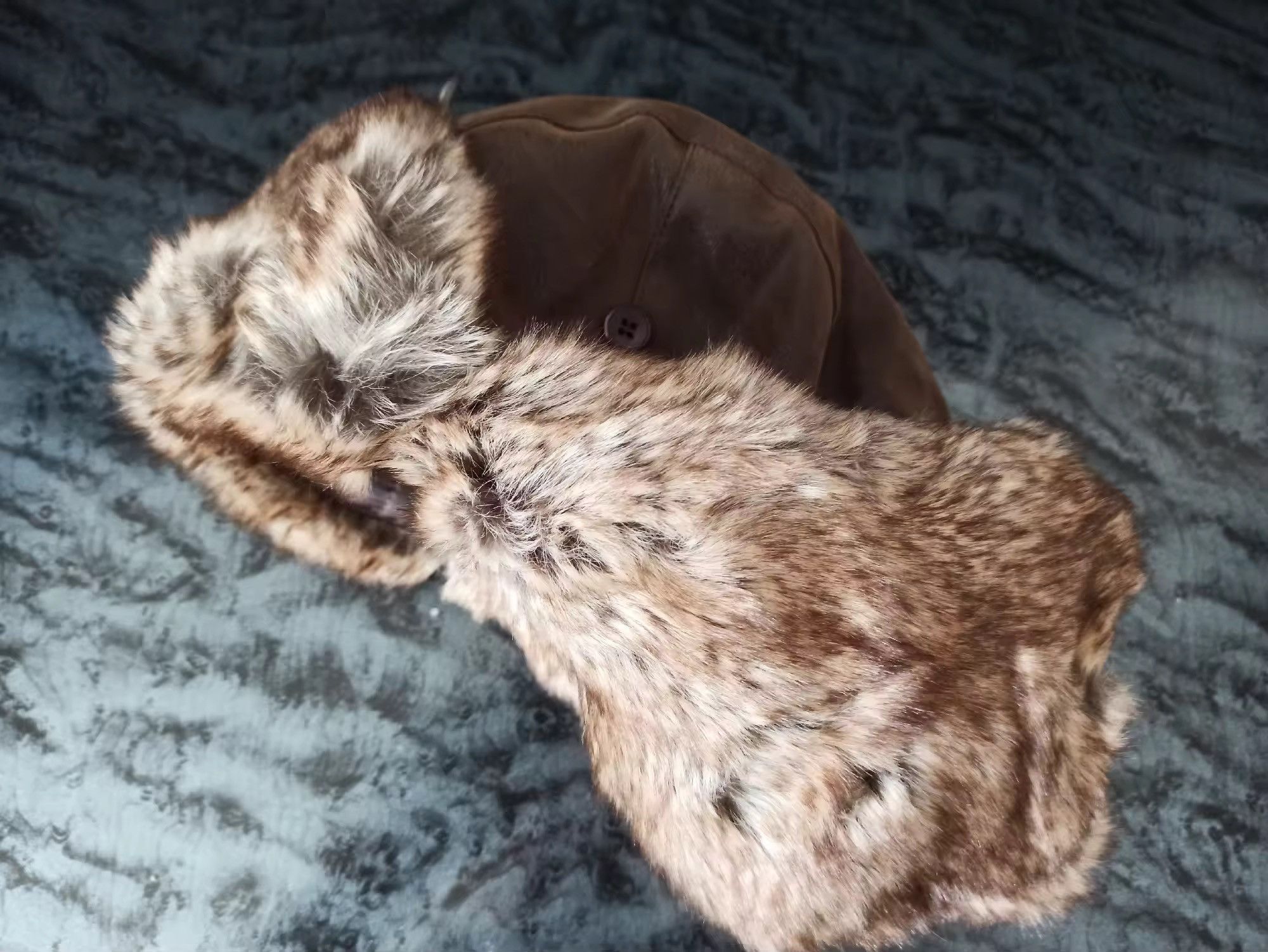 Japanese Brand Pu Leather Faux Fur Earflap Bomber Hat Size ONE SIZE - 8 Thumbnail
