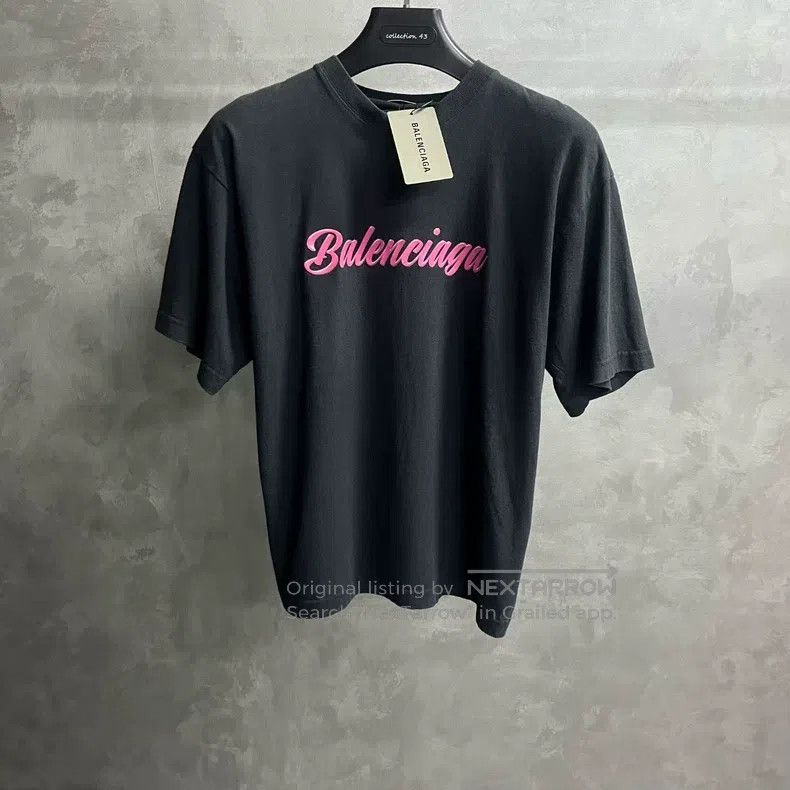 Balenciaga Balenciaga Black Logo Printed Short-sleeve T-shirt Size US S / EU 44-46 / 1 - 1 Thumbnail