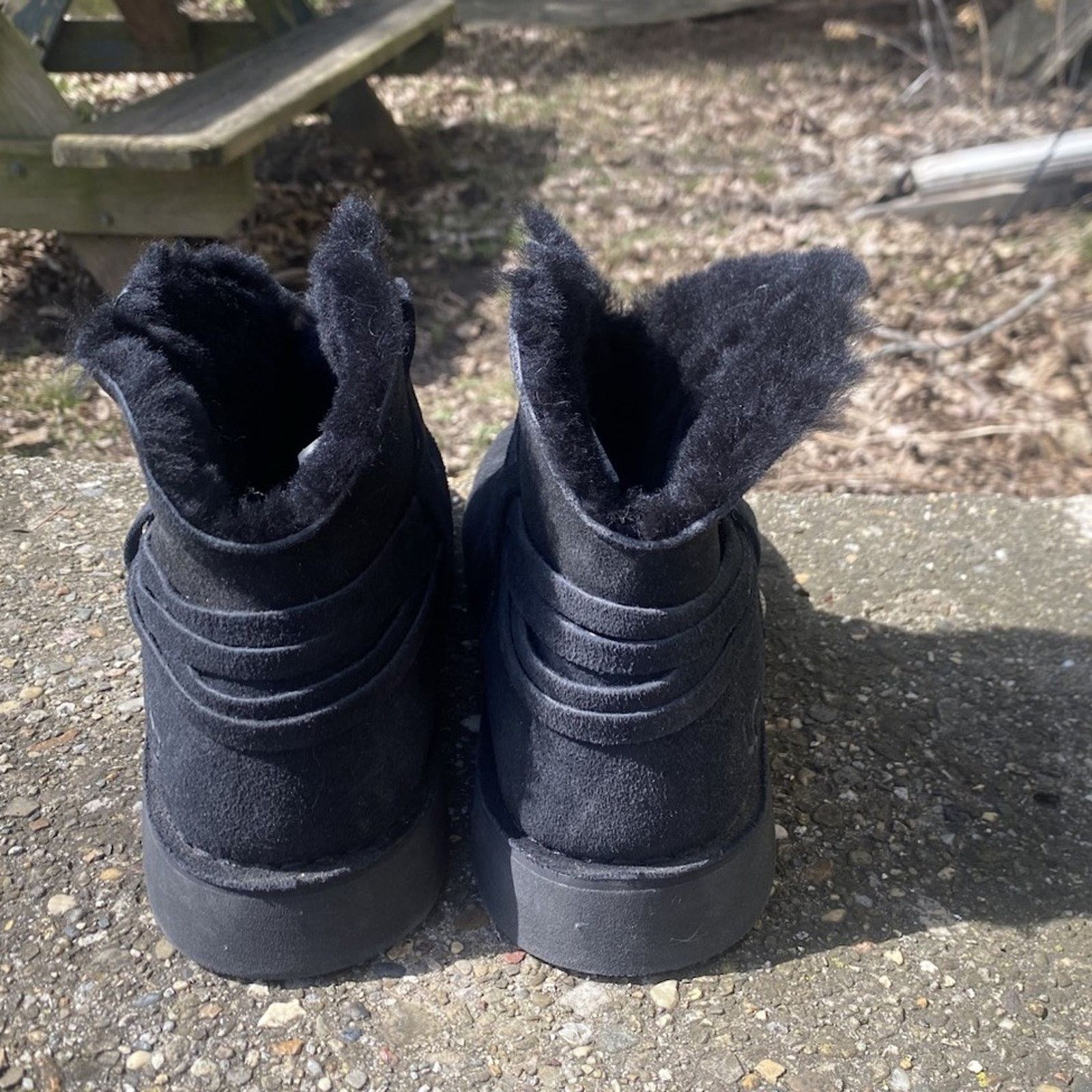 Ugg UGG Boot Black Women's 9 Black Suede Shearling Slip On Size US 9 / IT 39 - 4 Thumbnail