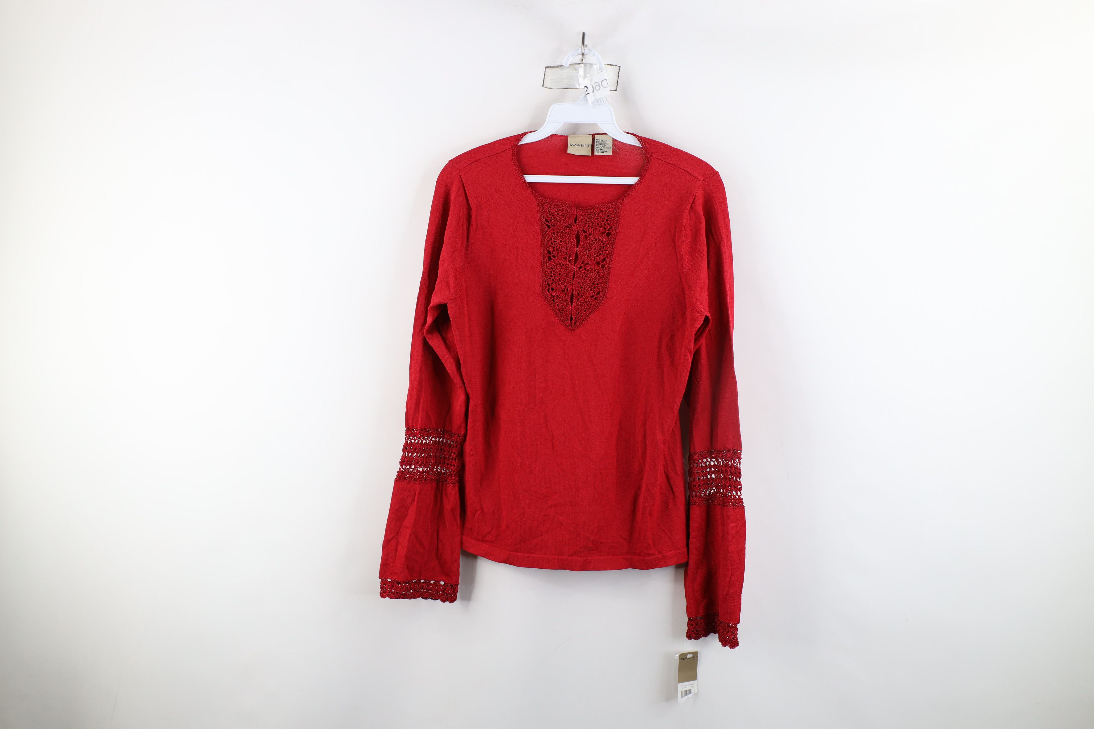 Vintage Deadstock Vintage 90s Y2K Babydoll Ribbed Knit T-Shirt Red Size M / US 6-8 / IT 42-44 - 1 Thumbnail