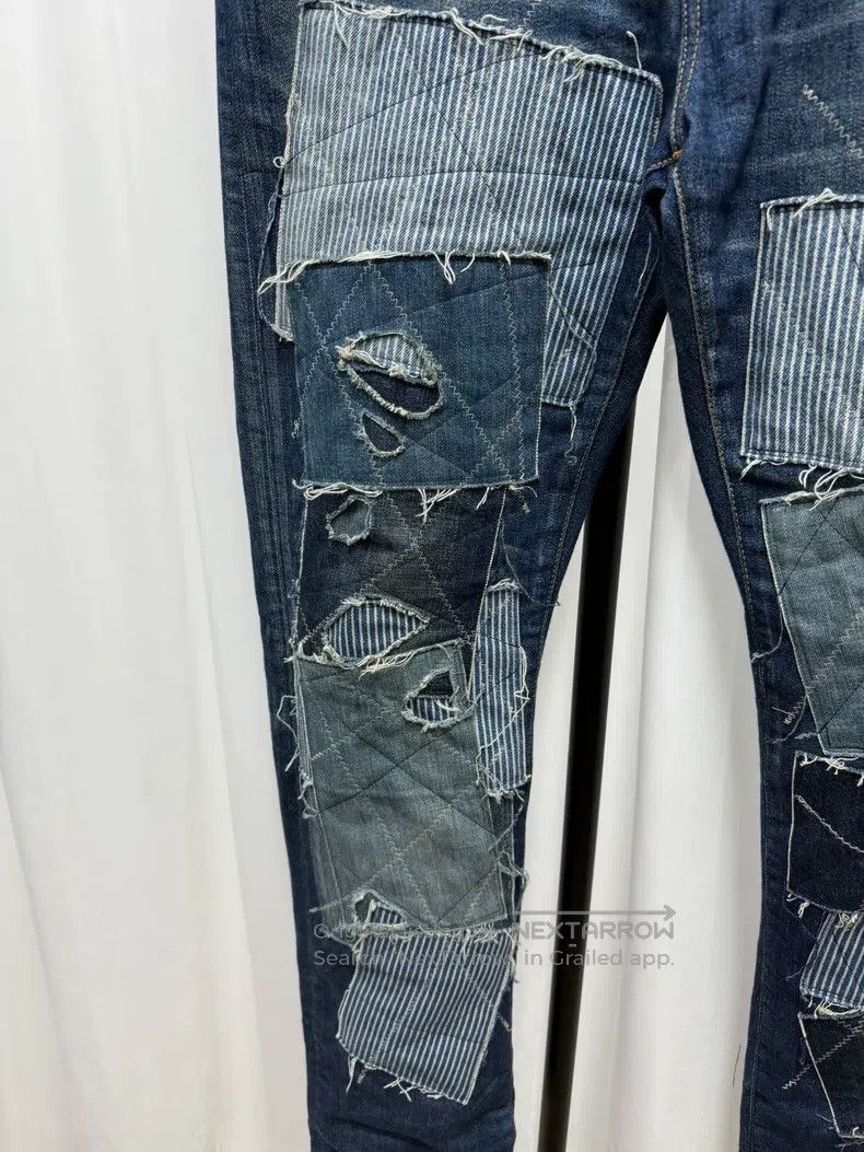 Junya Watanabe Junya Watanabe size L Ruin Denim Pants with Patchwork Dest Size US 27 - 3 Thumbnail