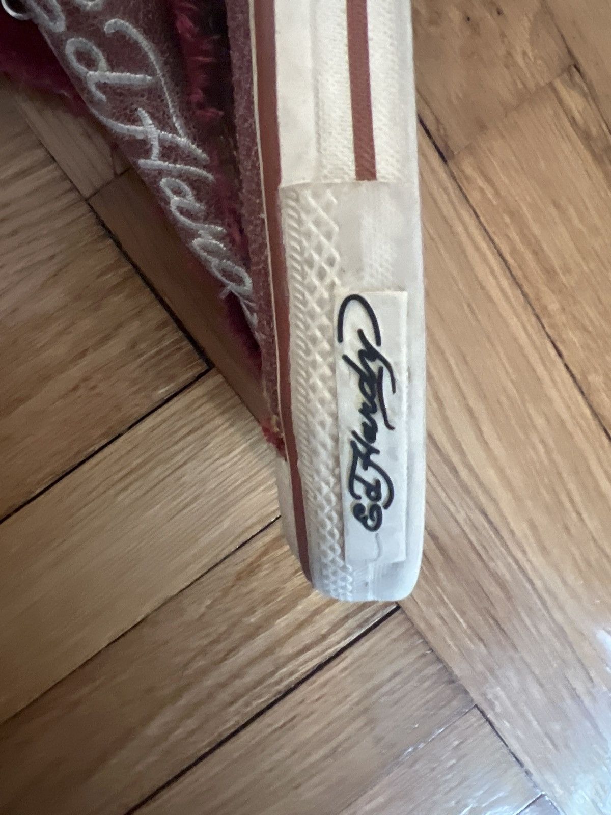 Converse × Ed Hardy × Vintage vintage red ed hardy converse shoes size 8 y2k vintage Size ONE SIZE - 6 Thumbnail