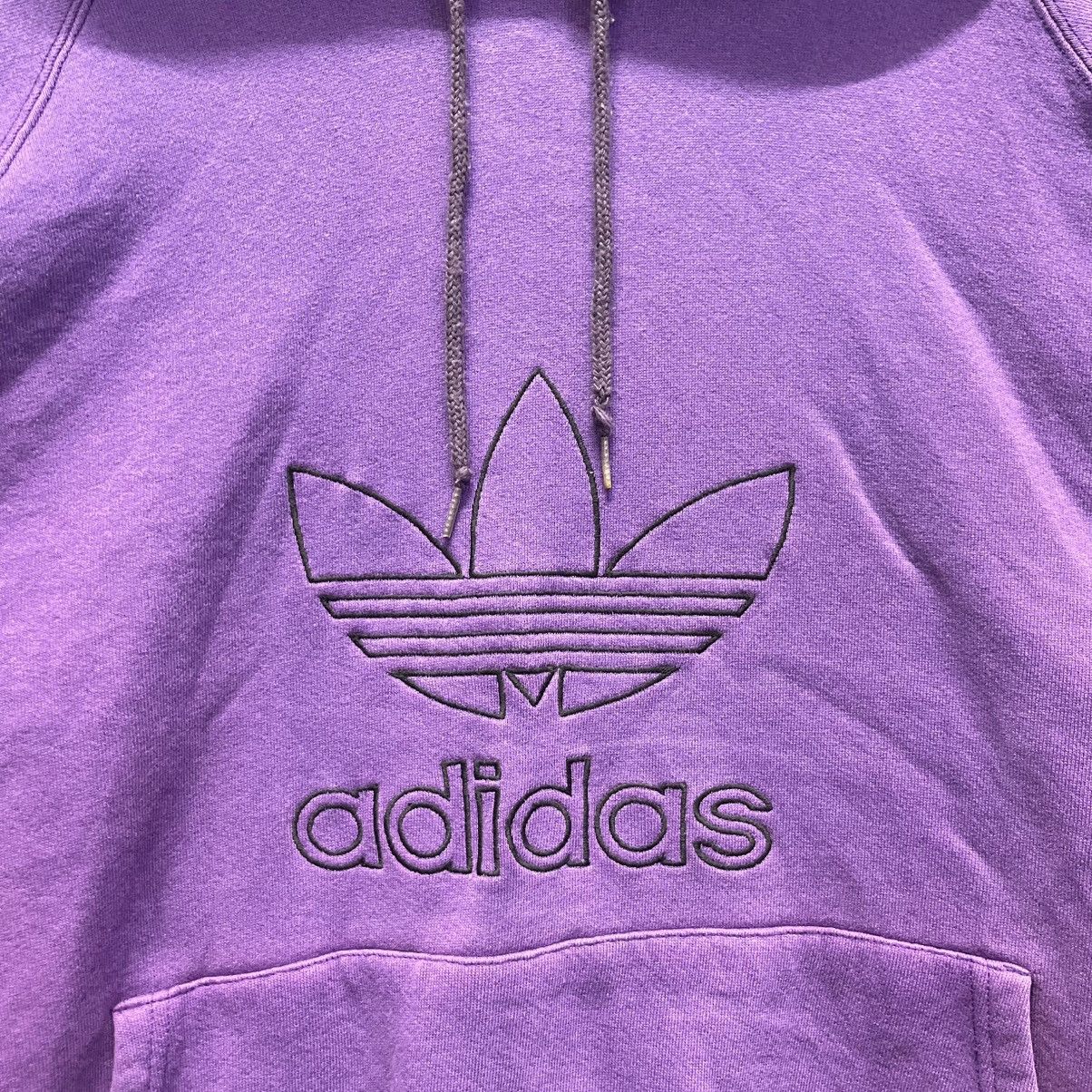 Adidas Vintage Adidas Trefoil Hoodie — Purple — Made in USA — Large Size US L / EU 52-54 / 3 - 3 Thumbnail
