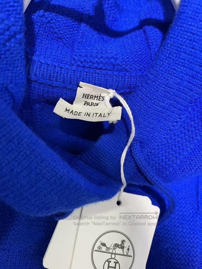 Hermes Hermes Hooded Sweater, Pure Wool, Klein Blue Size XS / US 0-2 / IT 36-38 - 3 Thumbnail