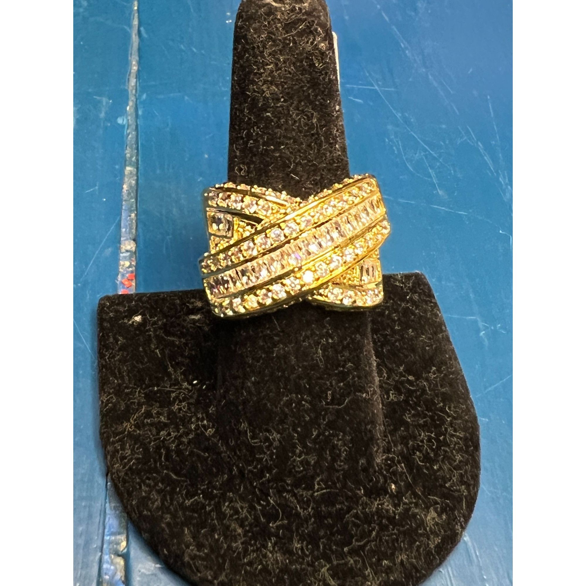 Other Palm Beach jewelry 3.64 TCW Baguette Cut CZ Gold Plated Cros Size ONE SIZE - 1 Thumbnail