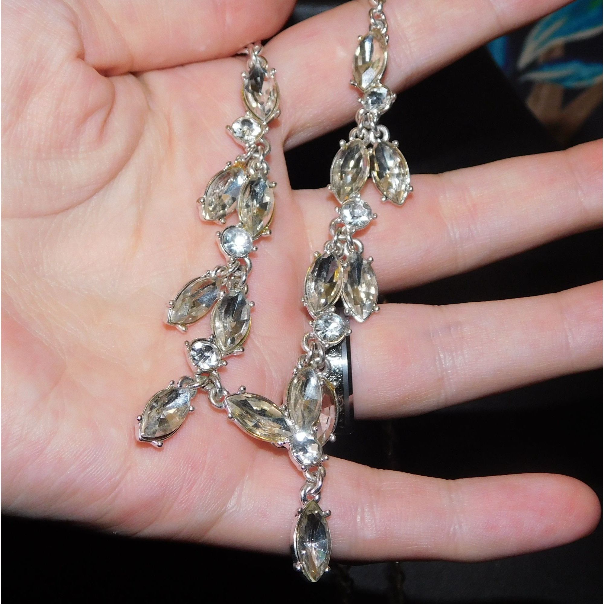 Other Elegant Glam Gemmed Bridal Silver Tone Necklace Size ONE SIZE - 3 Thumbnail