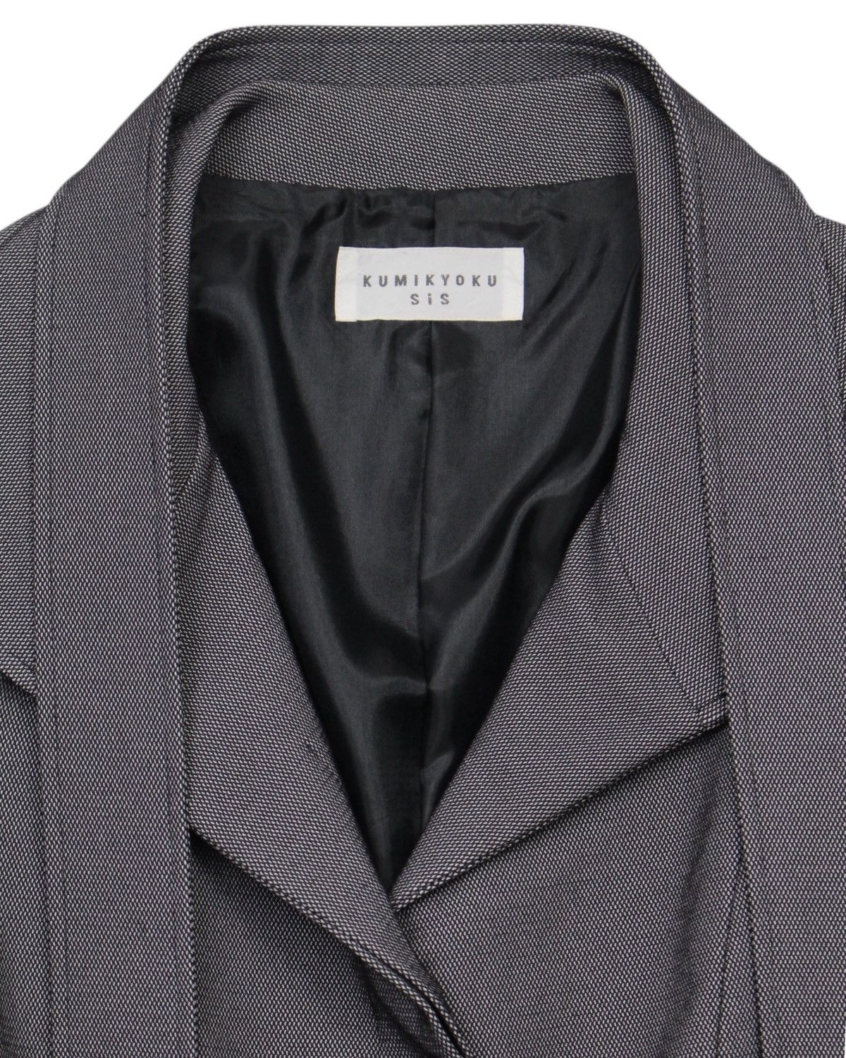 2000S KUMIKYOKU SIS TEXTURED GRAY TAILORED BELTED JACKET