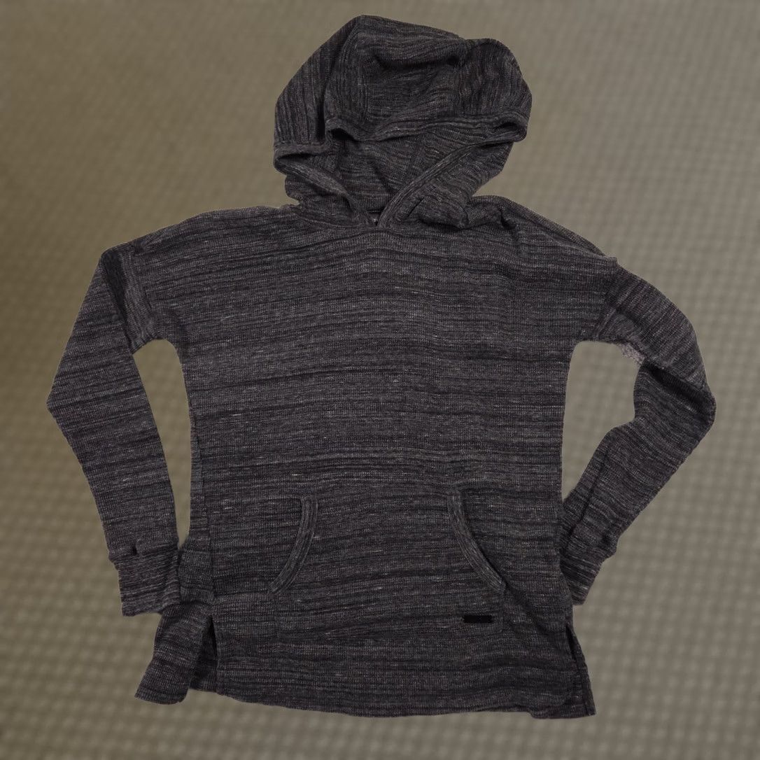 Calvin Klein Calvin Klein Performance Hoodie Womens M Gray Stretch Knit Pullover V-Neck Hooded Pocket Logo Knit Size M / US 6-8 / IT 42-44 - 1 Thumbnail