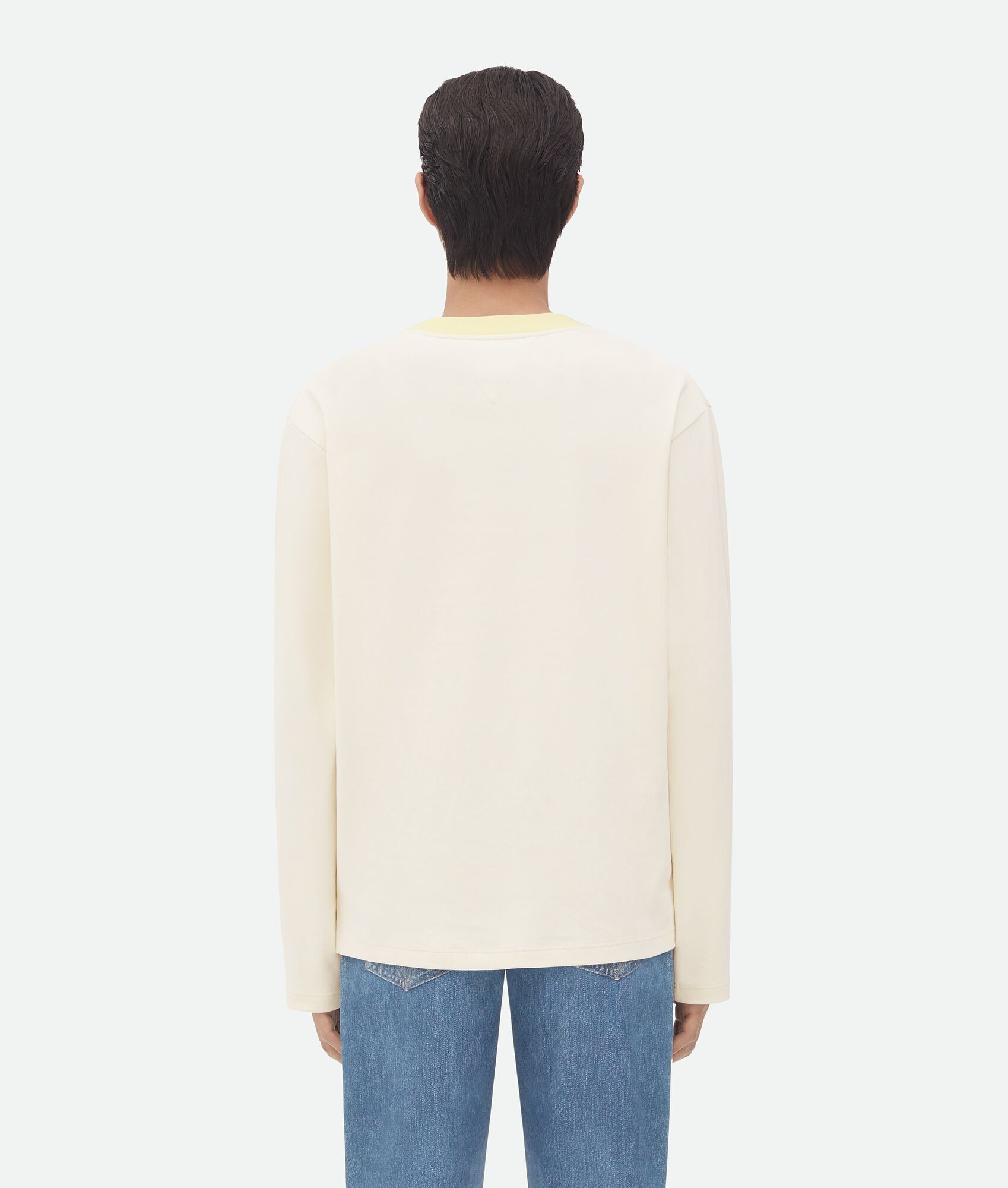 Bottega Veneta o1loc1c0325 773594 Fluid Jersey T-Shirt in Chalk Size US XL / EU 56 / 4 - 3 Thumbnail