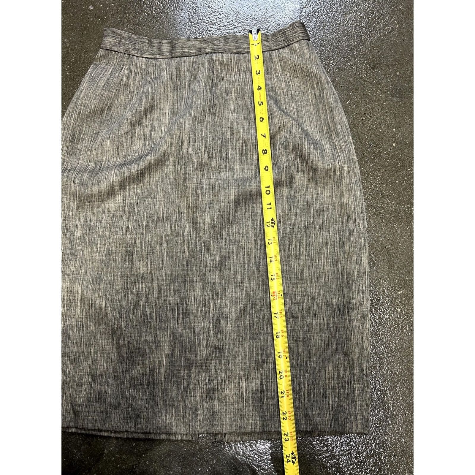 Vintage Gray Pencil Skirt Juniors 5/6 Knee Length Solid Polyester Zip Business Office Womens Size 27" / US 4 / IT 40 - 5 Thumbnail
