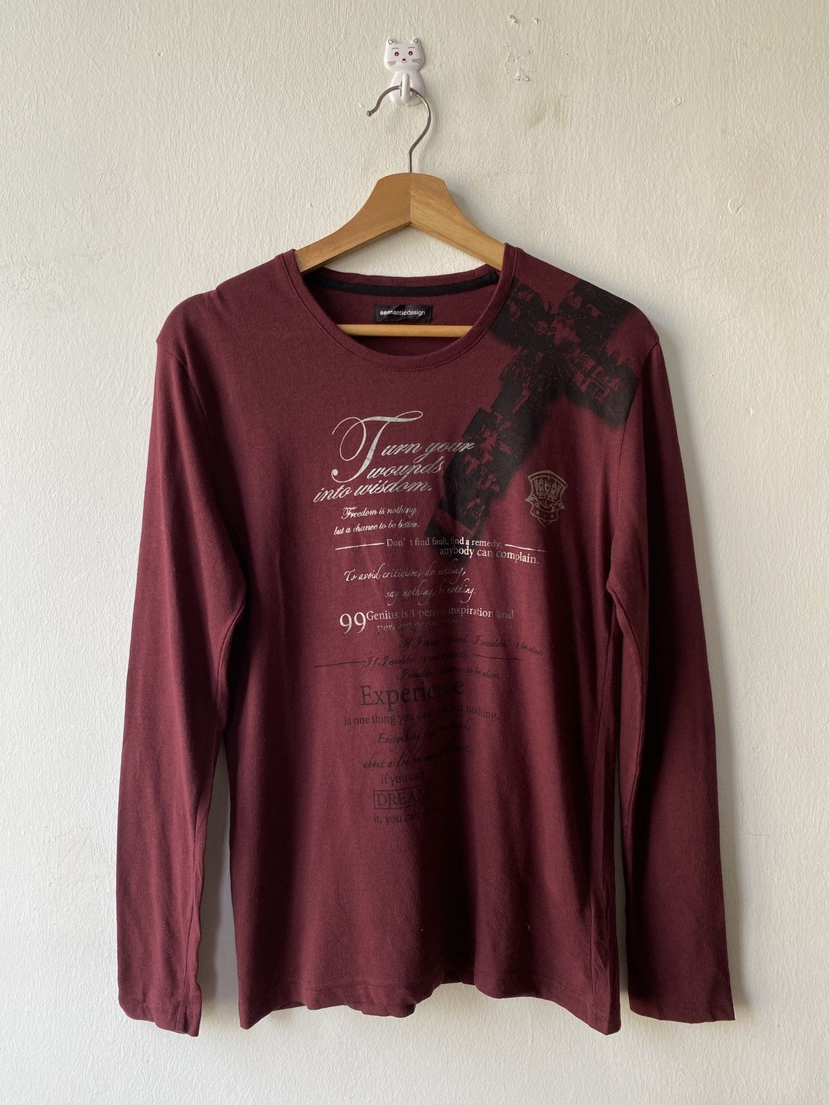 If Six Was Nine 2000s - Semantics Design Cross Logo Poem Long Sleeve Size US M / EU 48-50 / 2 - 3 Thumbnail