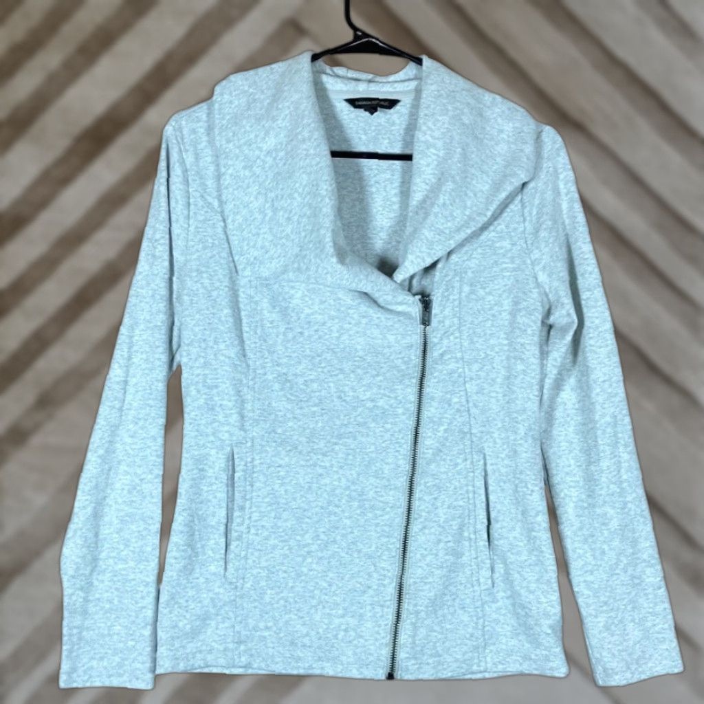 Banana Republic Banana Republic Jacket Womens Gray Moto Asymmetrical Zipper Stretch XSmall Size XS / US 0-2 / IT 36-38 - 1 Thumbnail