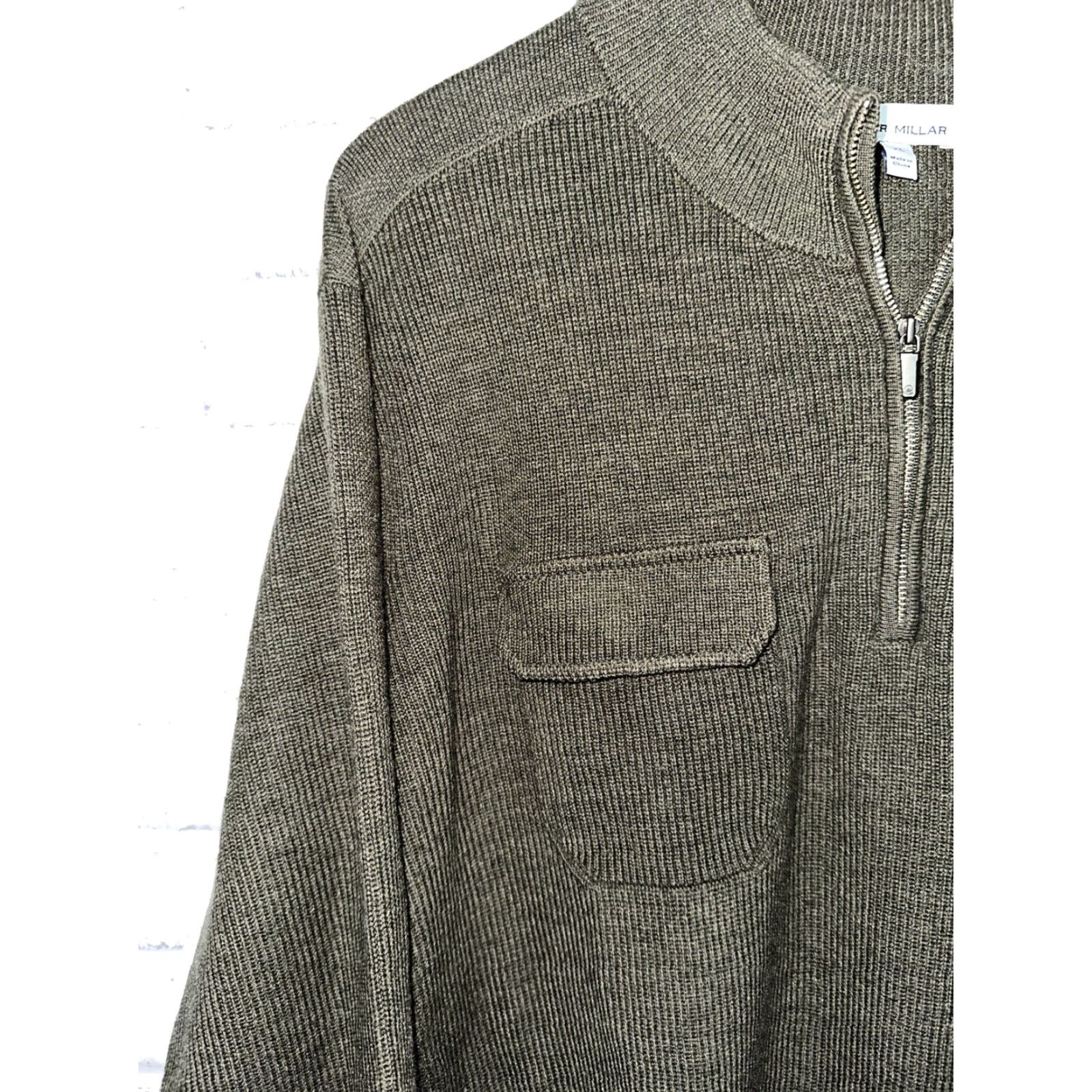 Peter Millar Peter Millar Sweater 1/4 Zip Merino Wool Men XL Green Pullover Shirt? Size US XL / EU 56 / 4 - 4 Thumbnail