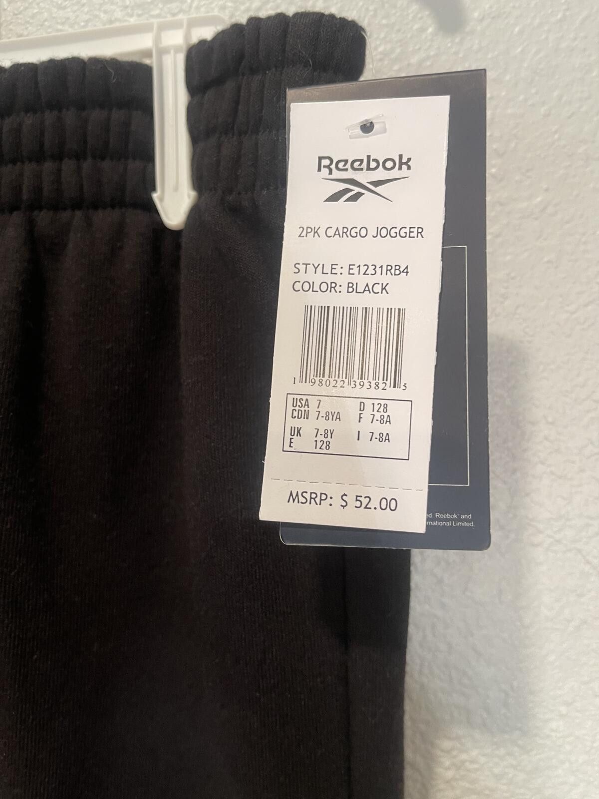 Reebok Reebok 2PK Cargo Jogger Pants Black Kids Size 7 Size US 26 / EU 42 - 3 Thumbnail
