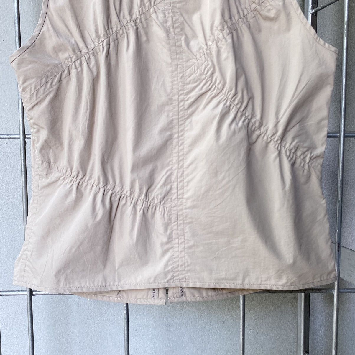 EVEX by KRIZIA Light Brown Ruched Zip Vest