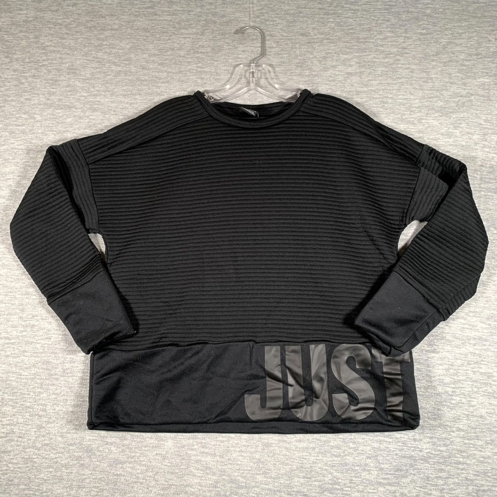 Nike Nike Dri-FIT Sweatshirt Womens Small Black Just Do It Crew AH8982-010 Size S / US 4 / IT 40 - 2 Thumbnail