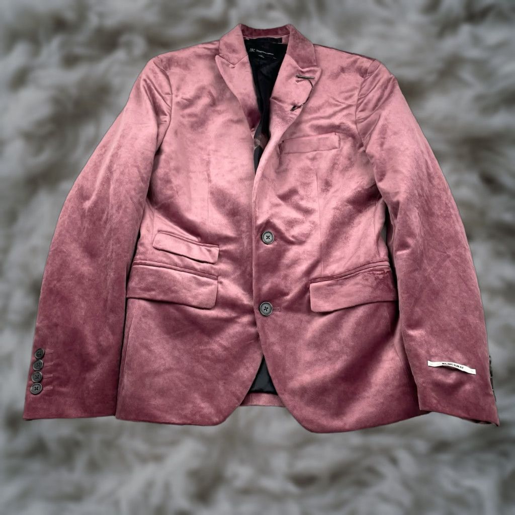 Vintage VINTAGE INC International Concepts Men's Velvet Tuxedo Suit Pink XS 30x32 Slim Size 34R - 1 Thumbnail