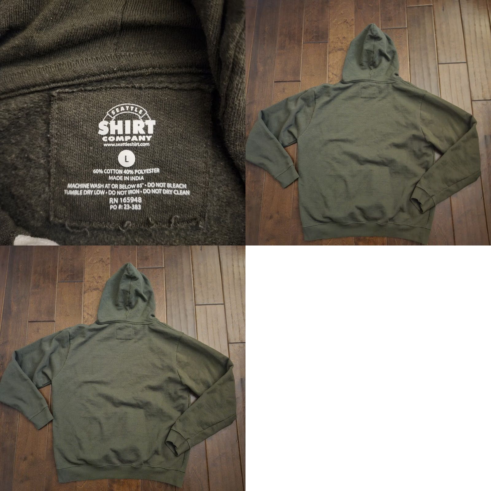 Vintage Seattle Shirt Company Hoodie Men’s Large Green Seattle Washington Pullover Size US L / EU 52-54 / 3 - 9 Thumbnail