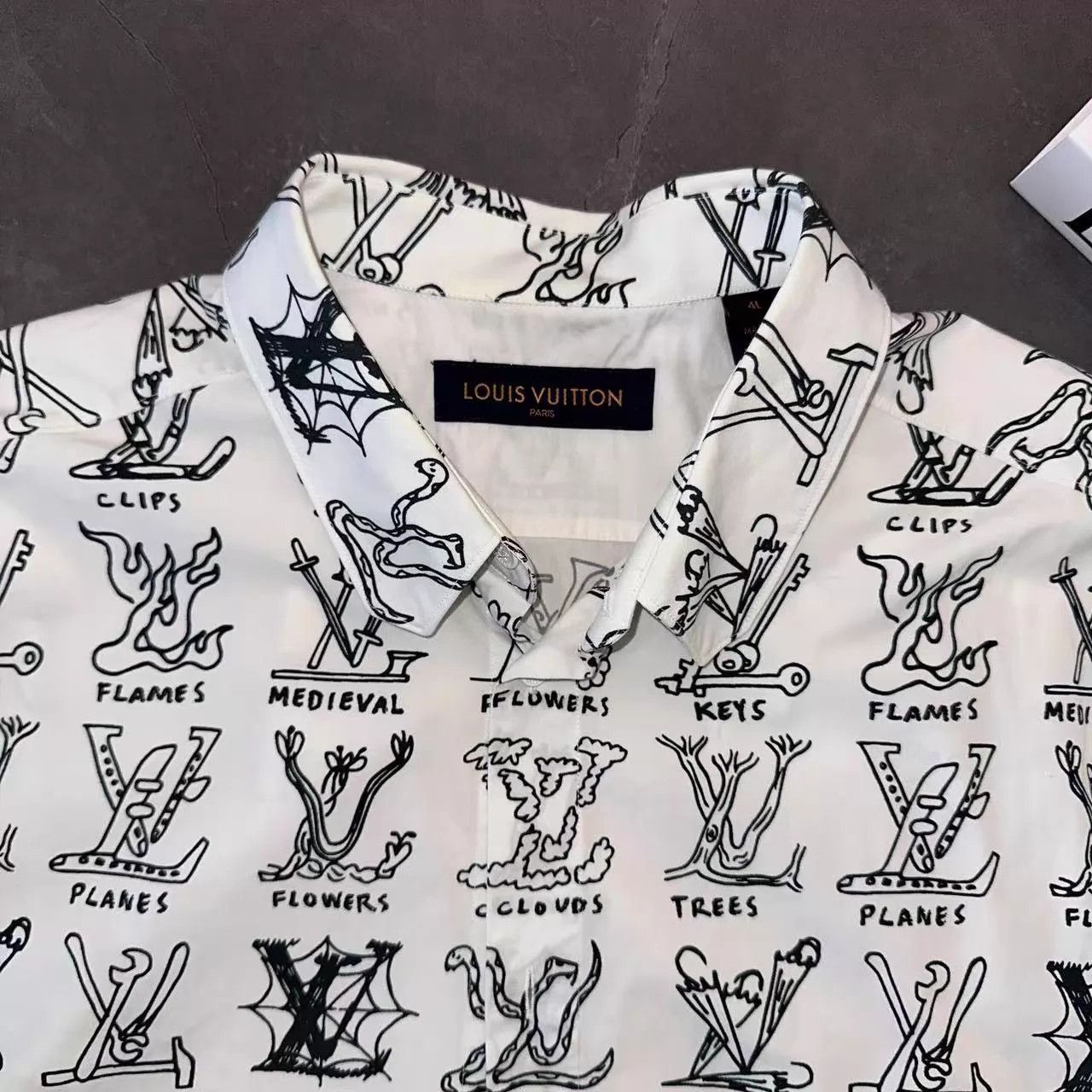 Louis Vuitton LV Allover Letter Logo Short Sleeve Shirt 4L Size US XXL / EU 58 / 5 - 3 Thumbnail