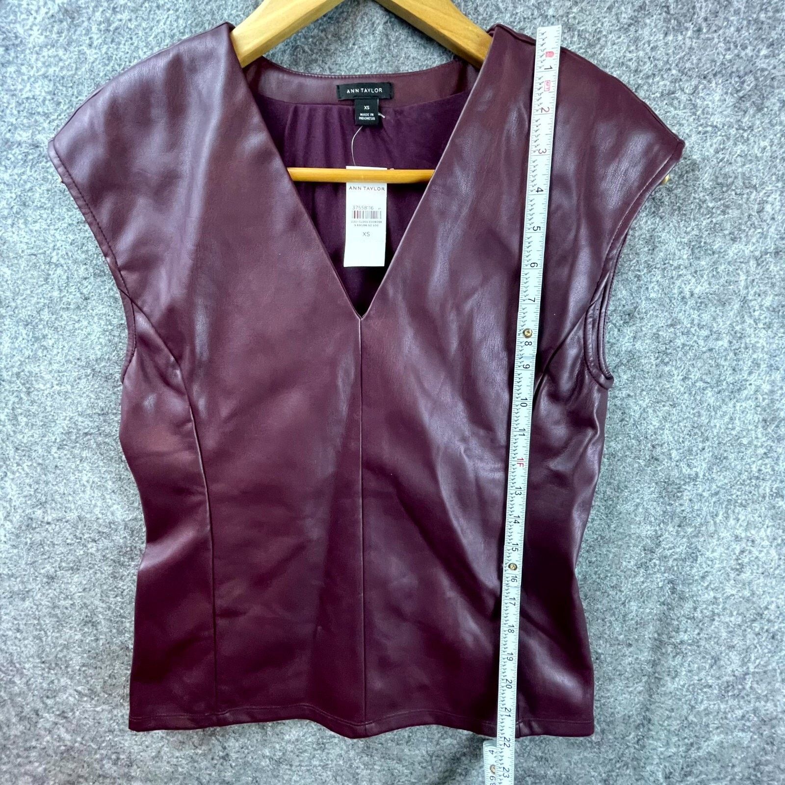 Ann Taylor Ann Taylor Faux Leather Top Womens XS Office Moto Steampunk Size XS / US 0-2 / IT 36-38 - 5 Thumbnail