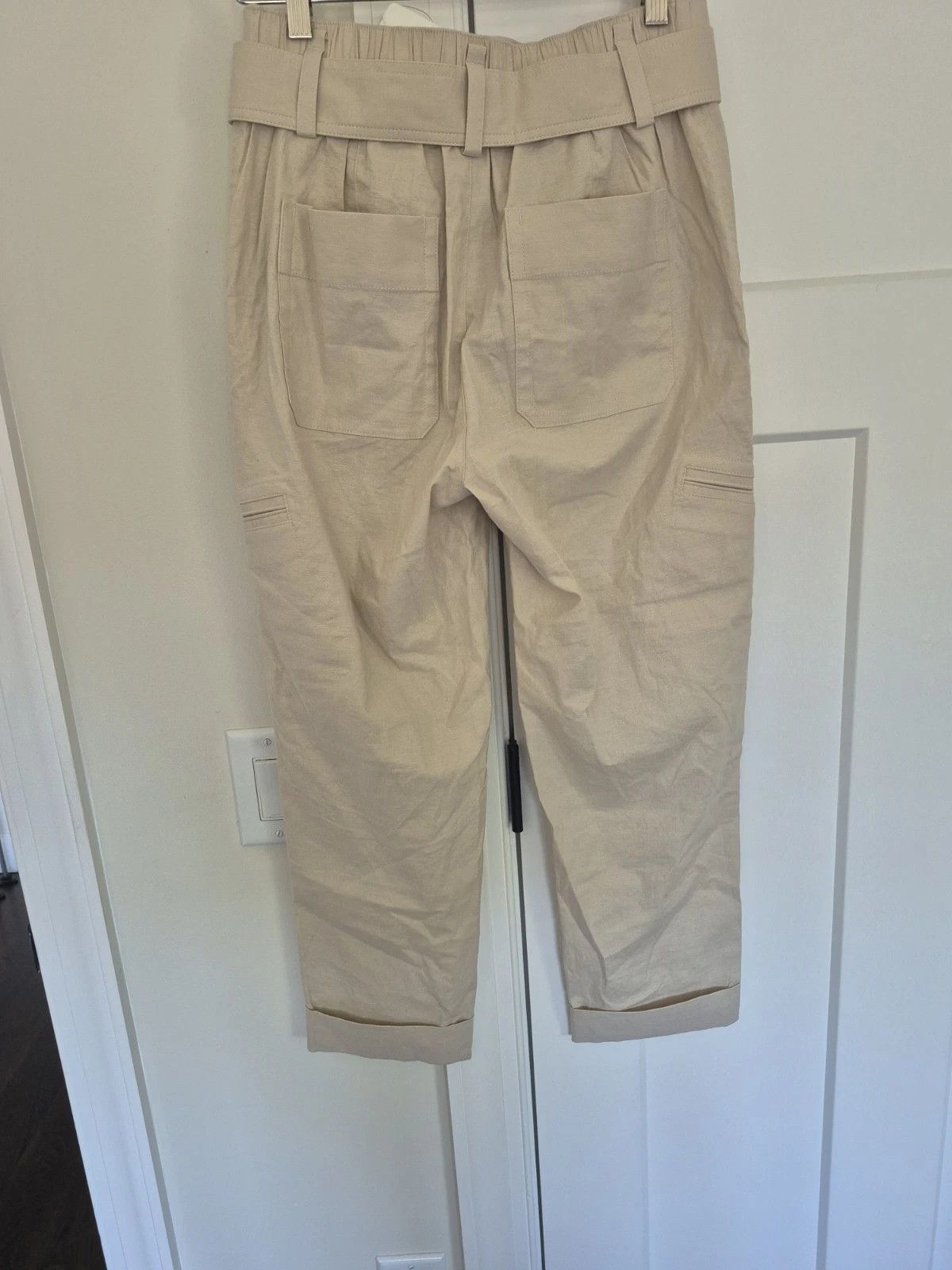 Vince Vince Pants Tan Cargo Linen Blend Belted Cuffed Size S Size 29" - 4 Thumbnail