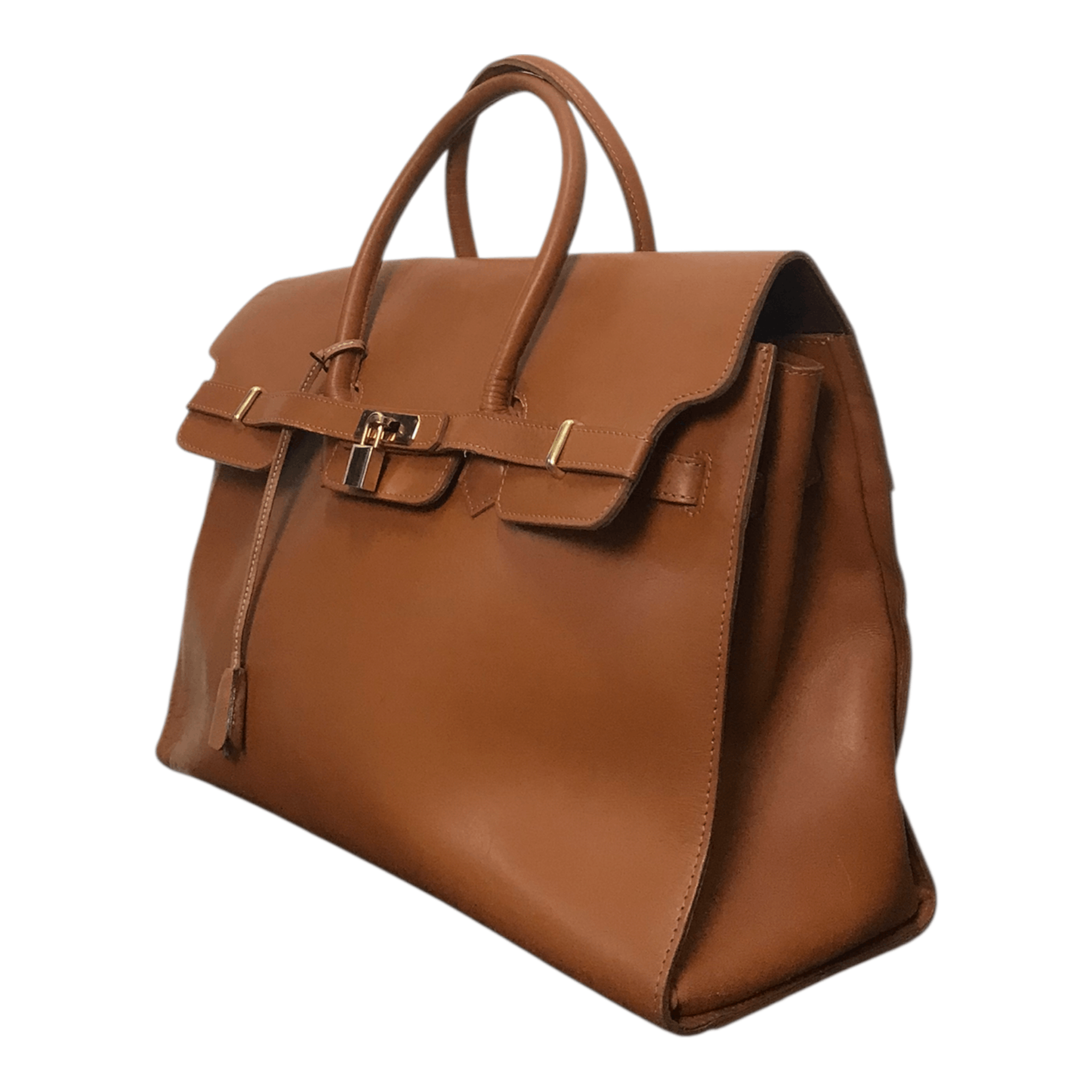 Leather Birkin Brown Leather Handbag Size ONE SIZE - 4 Thumbnail