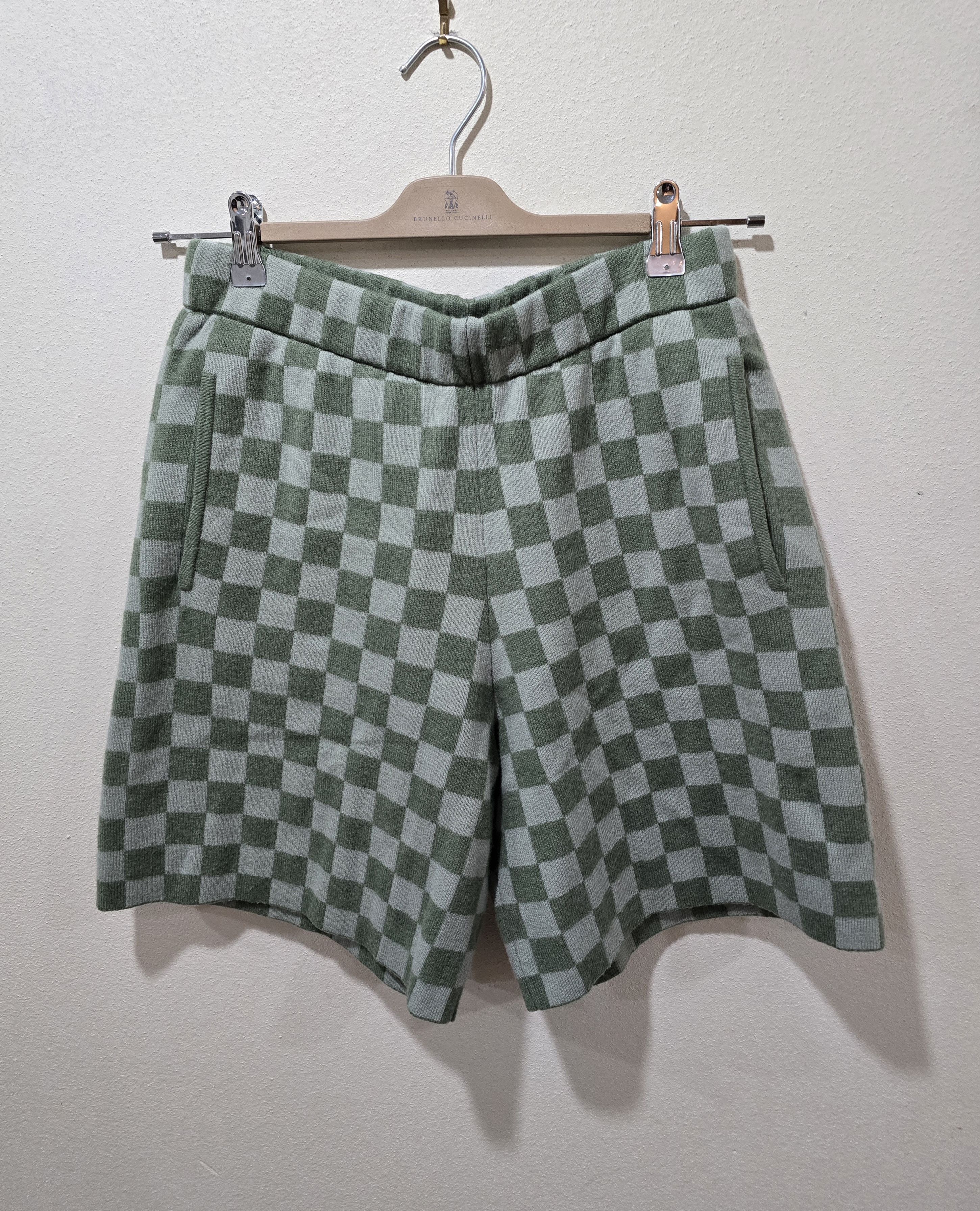 Bode Bode Checkerboard-Knit Wool Shorts Size US 32 / EU 48 - 1 Thumbnail
