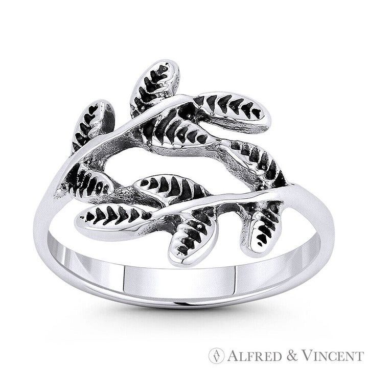 Other Olive Branch & Leaf Charm Stackable Bypass Ring Size 6 Size ONE SIZE - 1 Preview