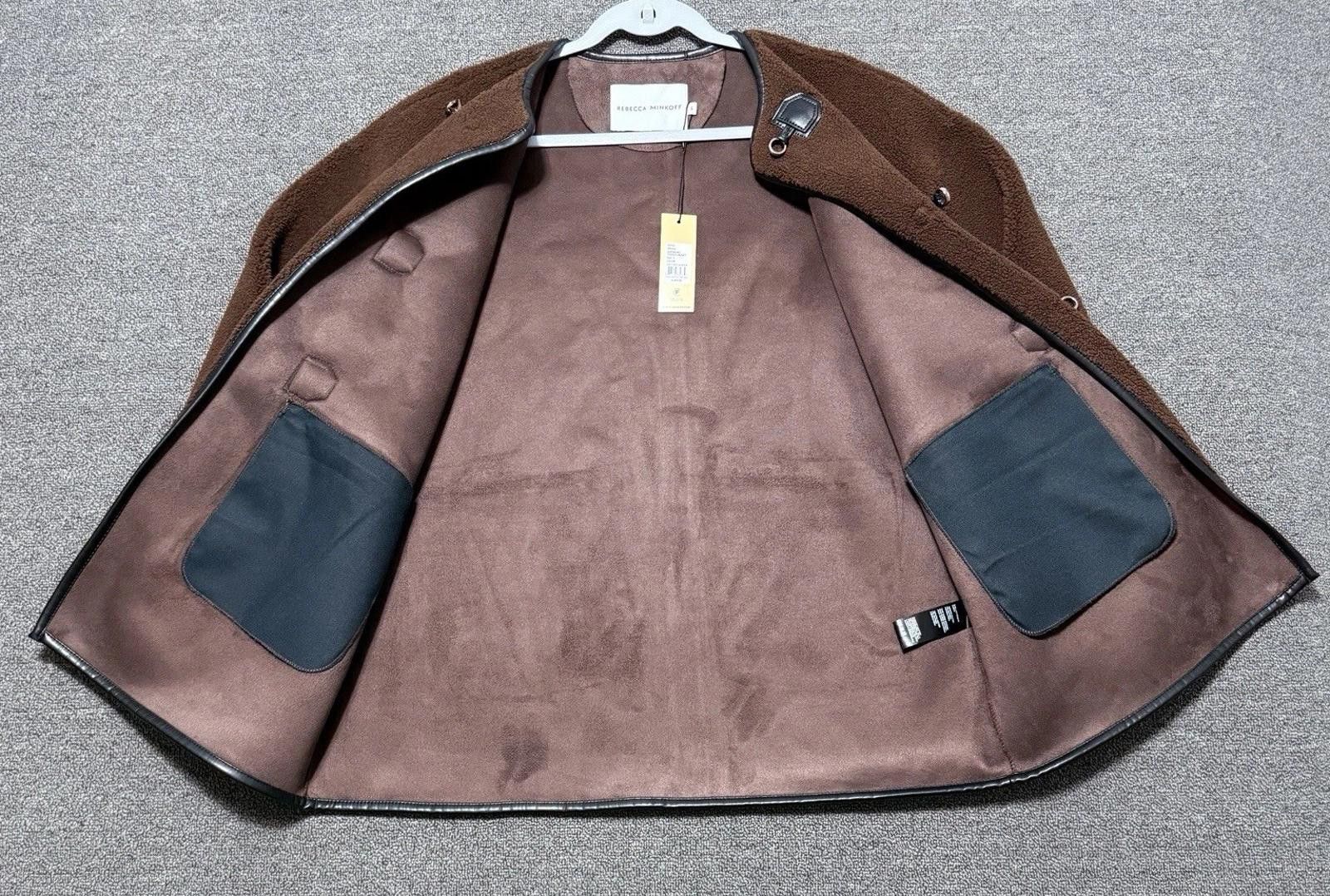 Other NWT Rebecca Minkoff Chocolate Shearling Toggle Jacket Small Size S / US 4 / IT 40 - 5 Thumbnail