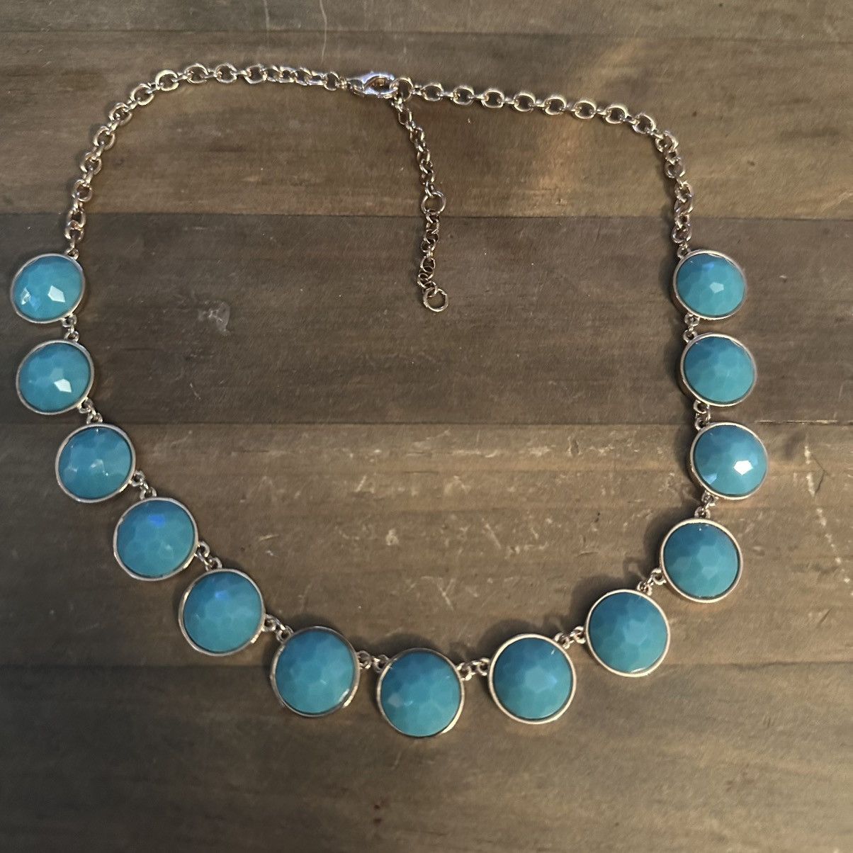Other Gold tone turquoise link collar necklace Size ONE SIZE - 2 Thumbnail
