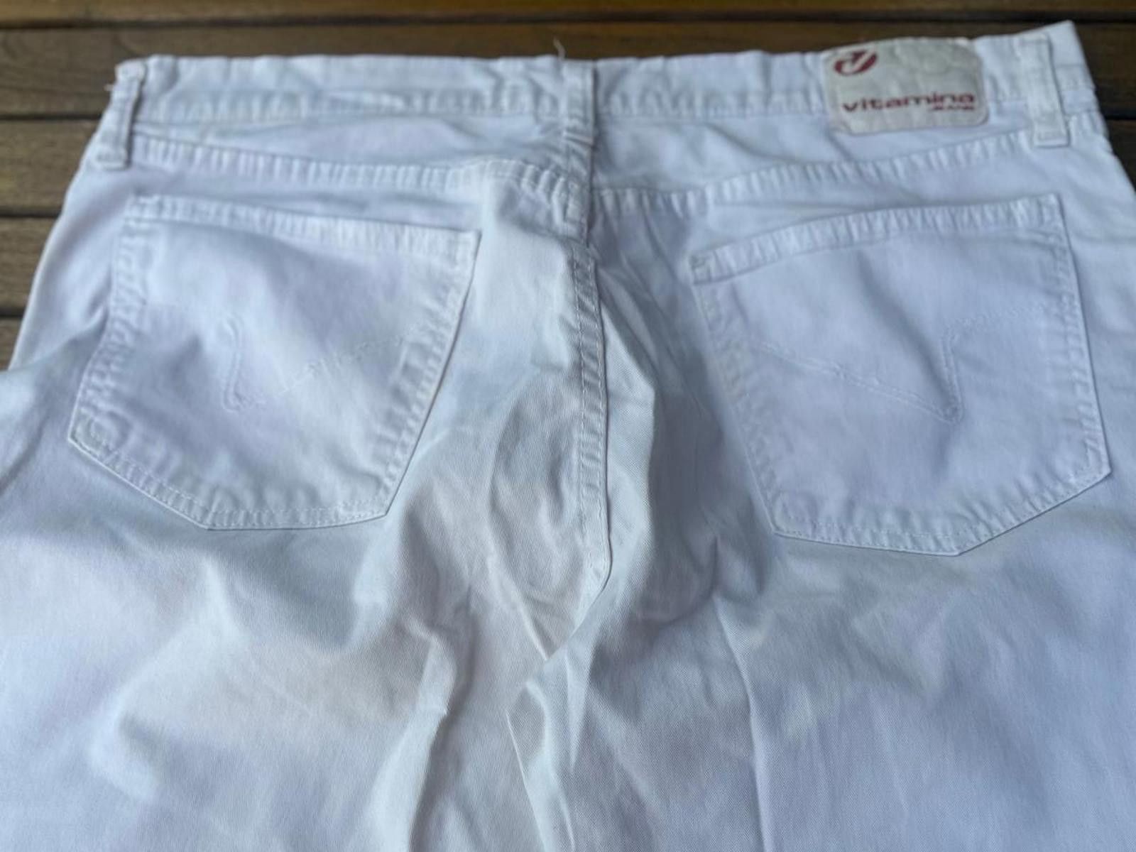 Vitaliano Vitamina Jeans Deluxe Edition White Denim Sz50 Made in Italy Size US 35 - 2 Thumbnail