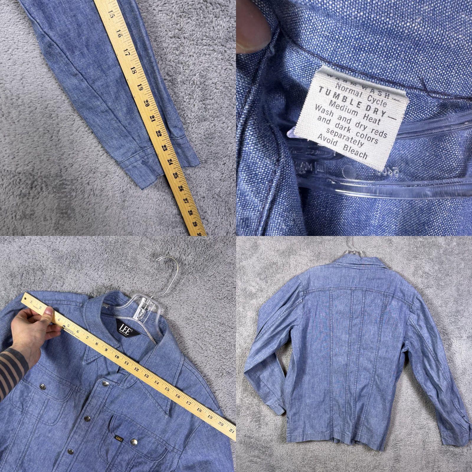 Lee VINTAGE Lee Denim Jacket Men L Workwear Utility Chore West Cal. 45 Dagger Collar Jacket Mens blue denim 80s USA Bomber Pockets Shirt Size US L / EU 52-54 / 3 - 8 Thumbnail