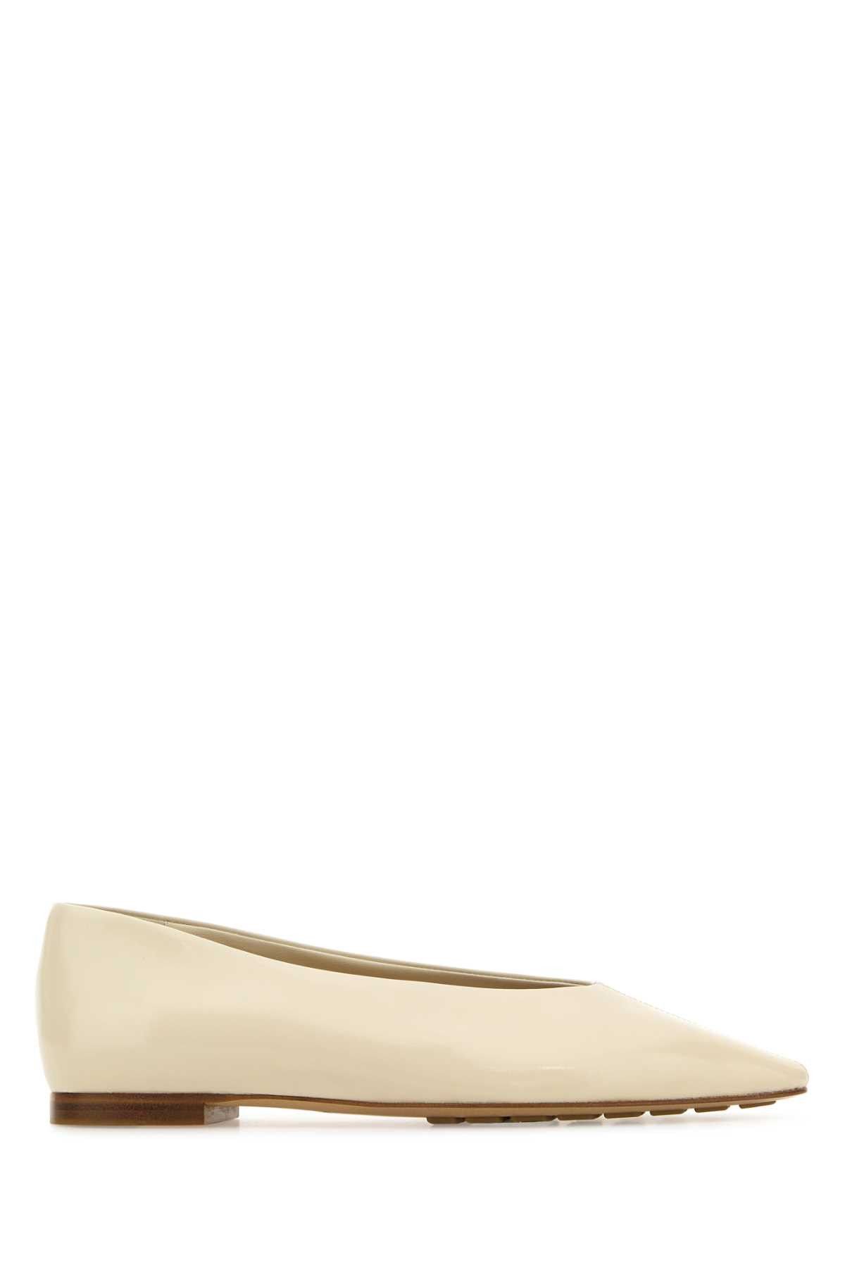 Ivory Leather Sofia Ballerinas
