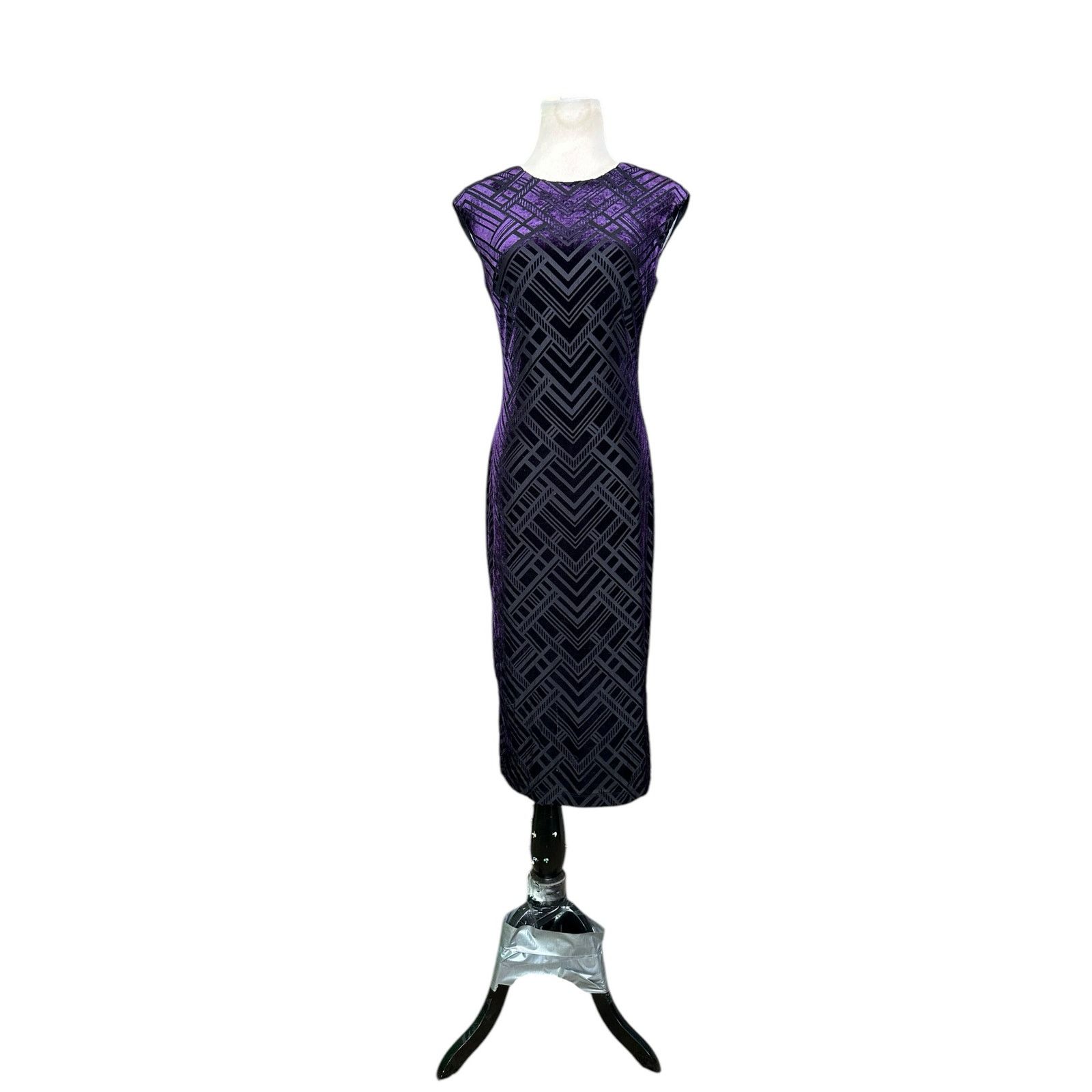 Vince Camuto Vince Camuto purple velvet midi pencil cocktail dress size 4 Size S / US 4 / IT 40 - 7 Thumbnail