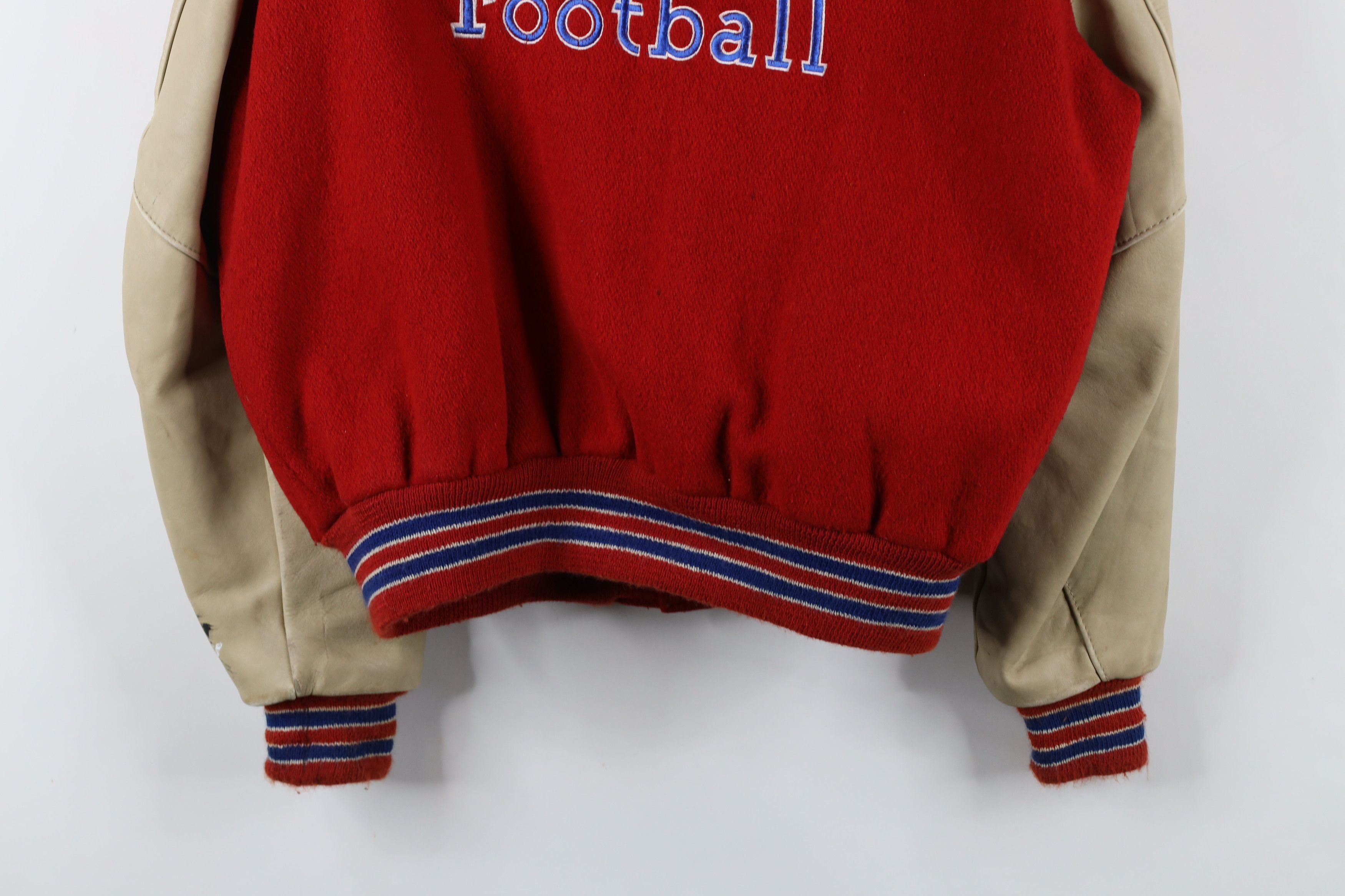 Vintage Vintage 90s Wool Leather St Francis Football Varsity Jacket Size US L / EU 52-54 / 3 - 15 Thumbnail