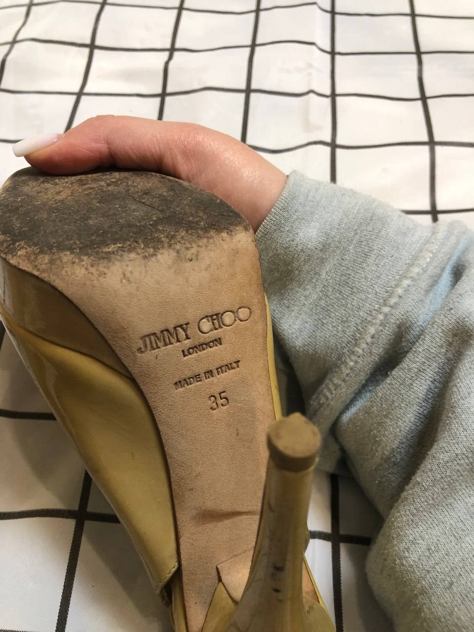 Jimmy Choo Jimmy Choo womens Shoes Yellow Patent Leather Pumps Peep Size US 5 / IT 35 - 9 Thumbnail
