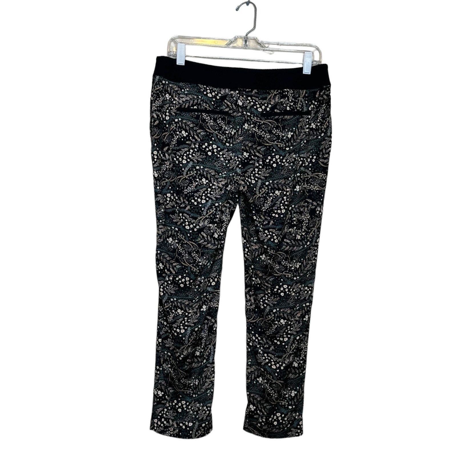 Loft Loft black green floral ankle pleated pants size 6P Size 32" / US 10 / IT 46 - 8 Thumbnail