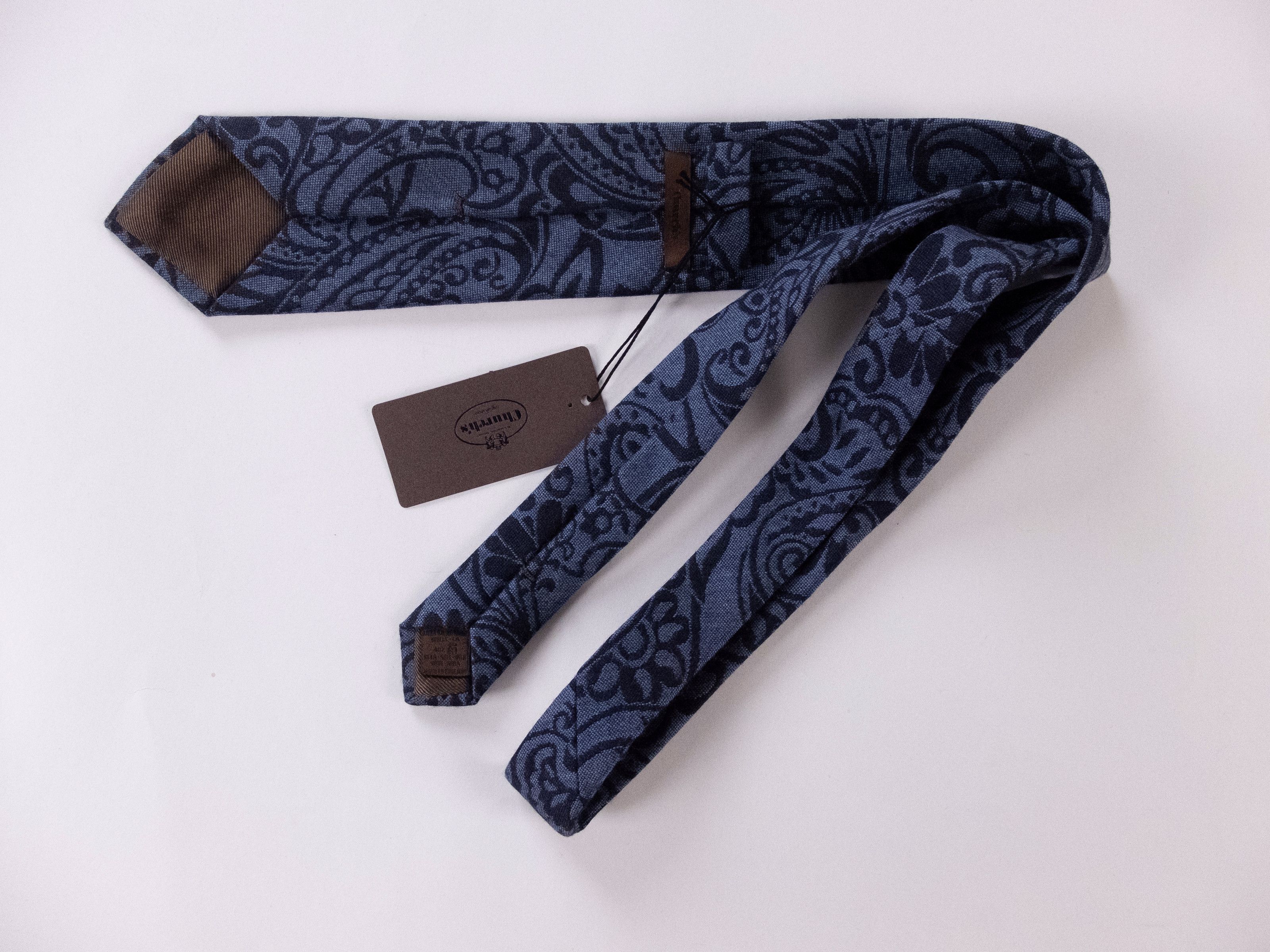 Church's CHURCH'S of England blue paisley motif wool silk tie NWT Size ONE SIZE - 2 Thumbnail