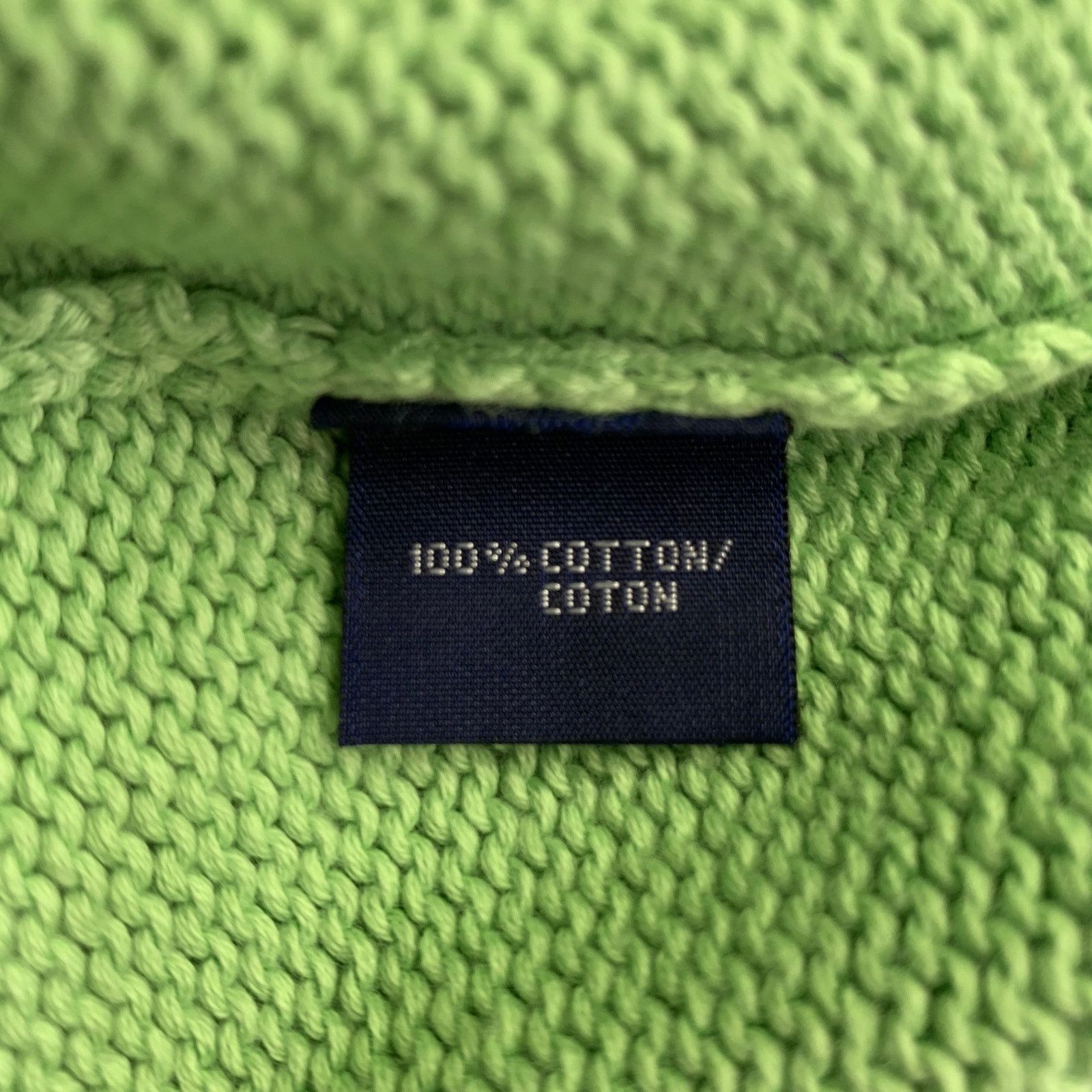 Ralph Lauren RALPH LAUREN Size L Green Cotton Knit V-Neck Sweater Size L / US 10 / IT 46 - 5 Thumbnail