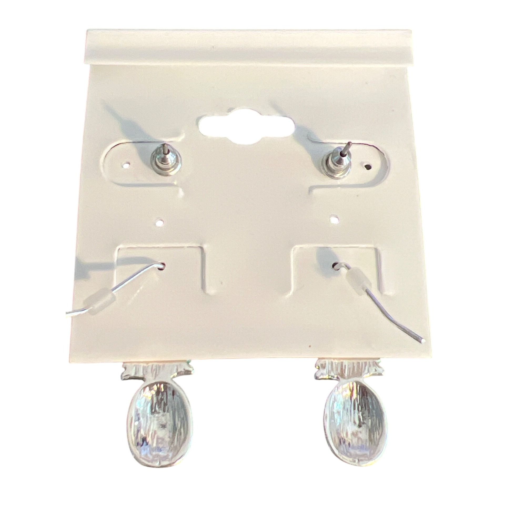 Other Pineapple Hibiscus Plumeria Stud Dangle Earrings Set Silver Size ONE SIZE - 6 Thumbnail