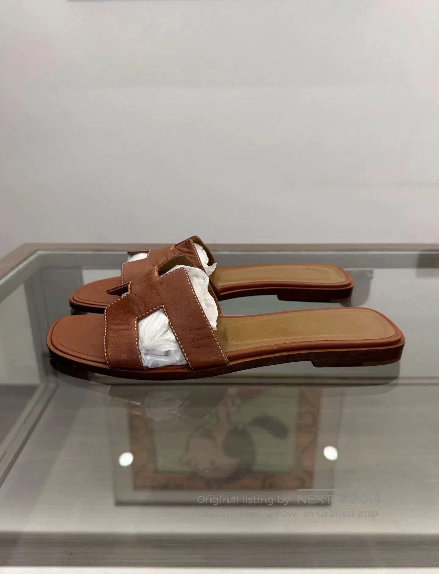 Hermes Hermes Oran H Logo Slide Sandals. Size US 7 / IT 37 - 4 Thumbnail