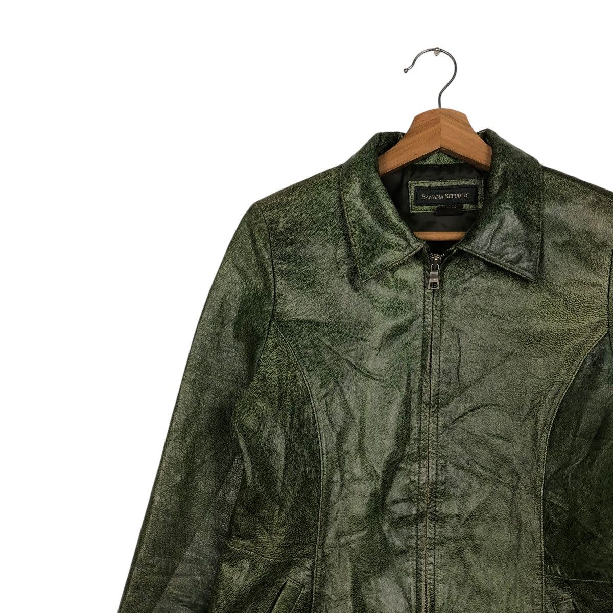 Japanese Brand 🔥VINTAGE BIKER CROPPED LEATHER JACKET BANANA REPUBLIC Size US M / EU 48-50 / 2 - 9 Thumbnail