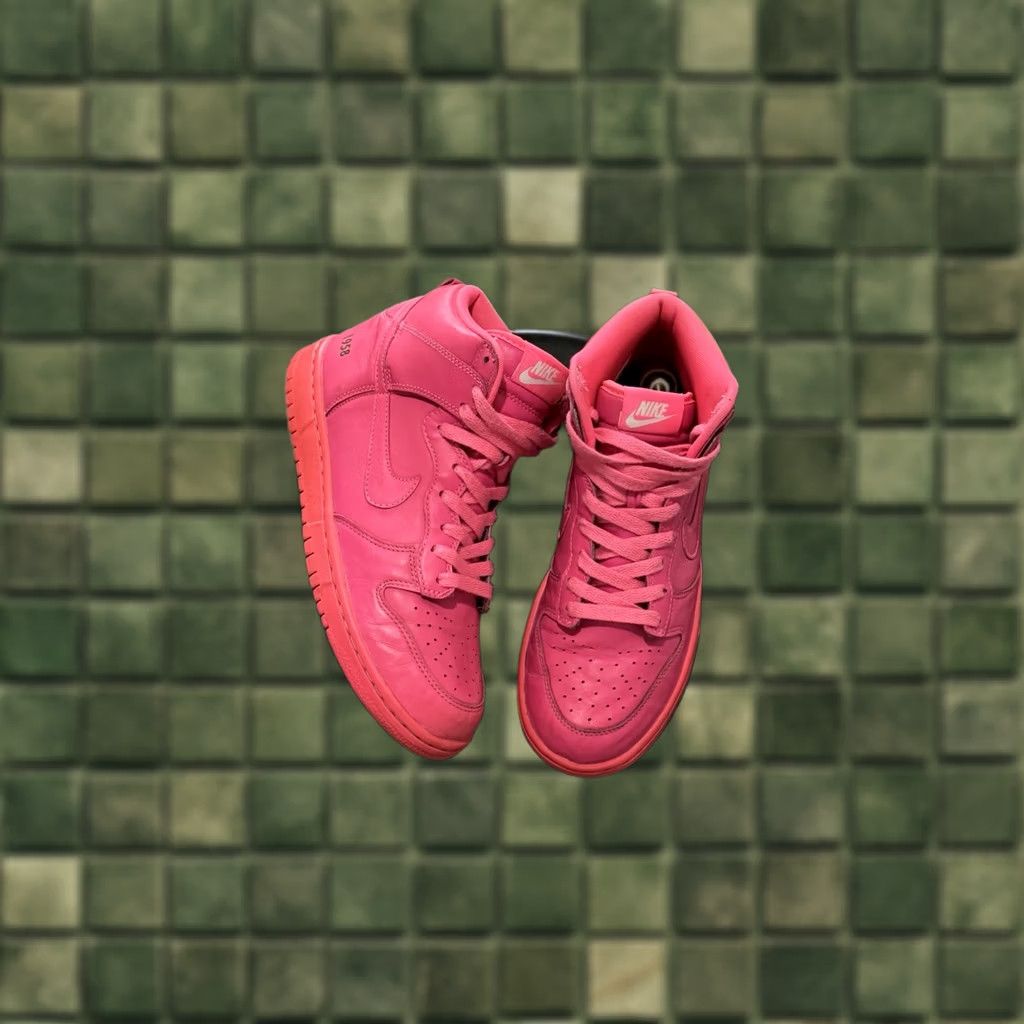 Nike VINTAGE Nike Dunk High Sneakers Pink Leather 1958 90s Womens Size 9 High-Top Leather Dunk High Nike Dunk High Limited Edition Cru Size US 9 / IT 39 - 1 Thumbnail