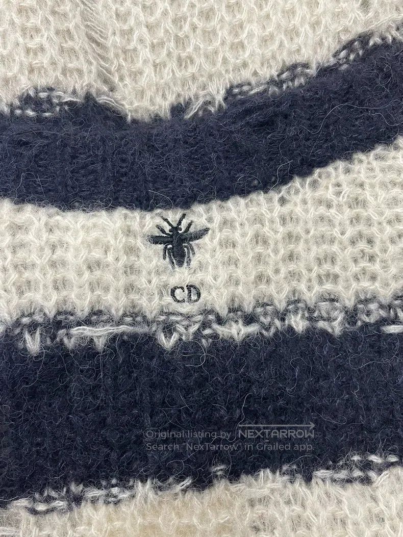 Dior Dior Striped hollow knitted hollow sweater Size XXS / US 00 / IT 34 - 2 Thumbnail