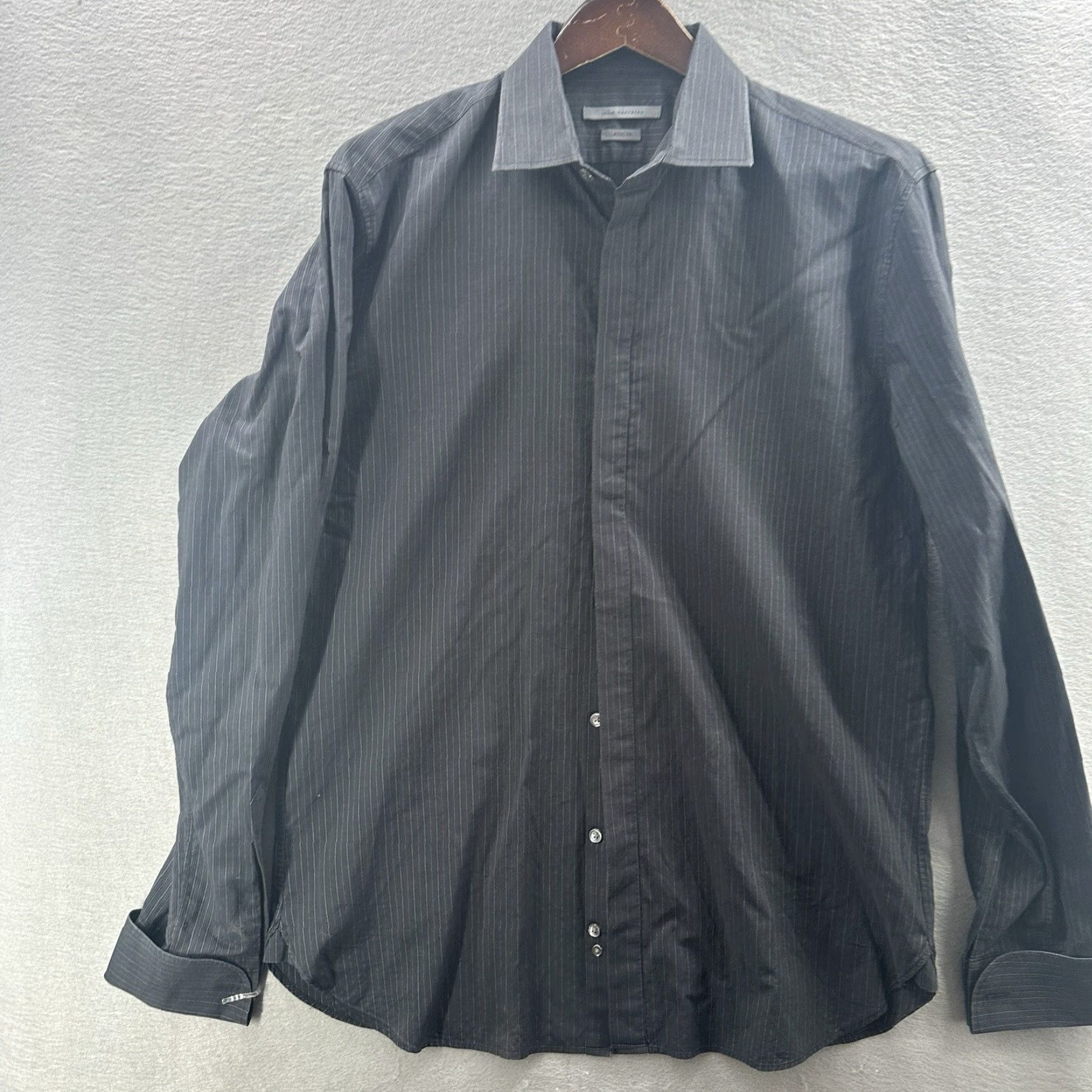John Varvatos John Varvatos Dress Shirt Mens 16 34/35 Long Sleeve Classic Fit Striped Preppy Size 42R - 2 Thumbnail
