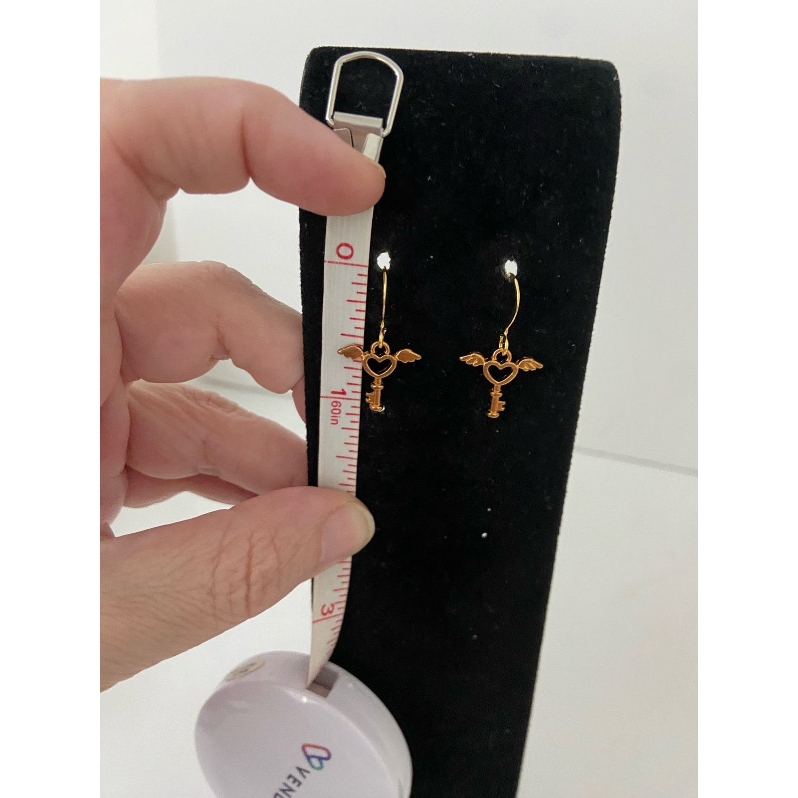 Handmade key earrings gold tone Size ONE SIZE - 3 Thumbnail